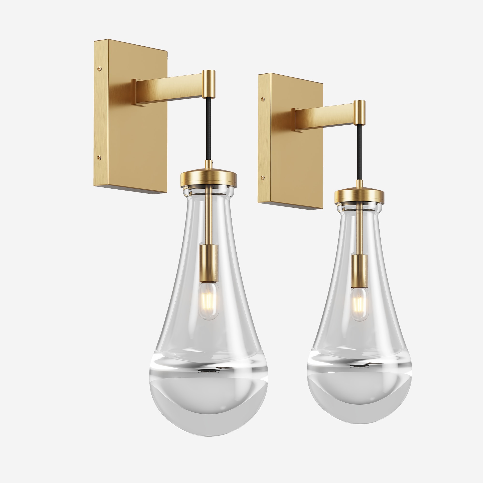 LIVIZA 2-Pack 4.5-in W 1 -Light Gold Wall Sconce