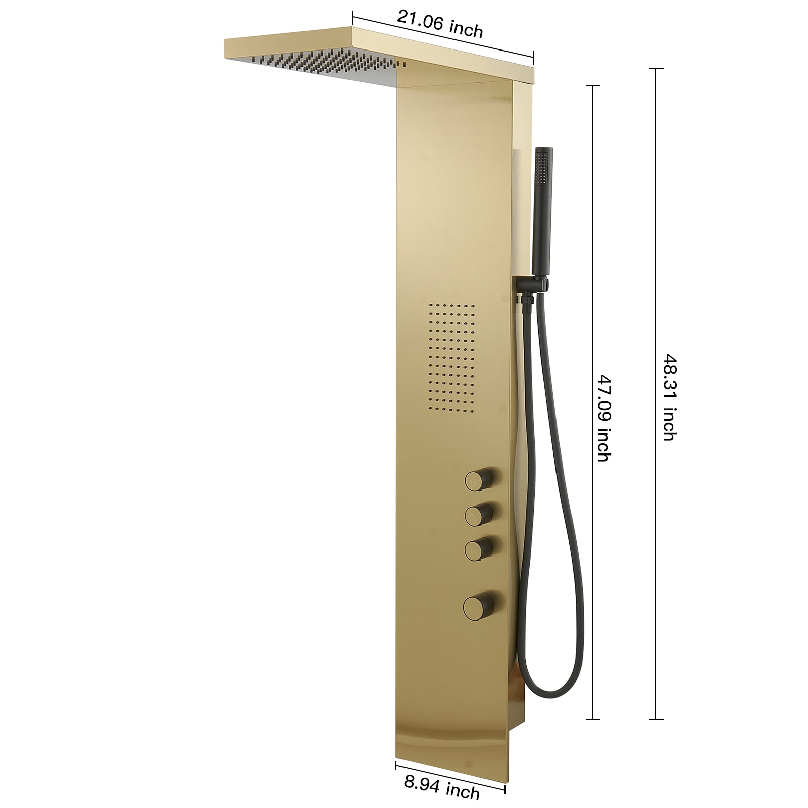 BWE C-YTP11-BG Showerhead-Bar-Panels - View #6