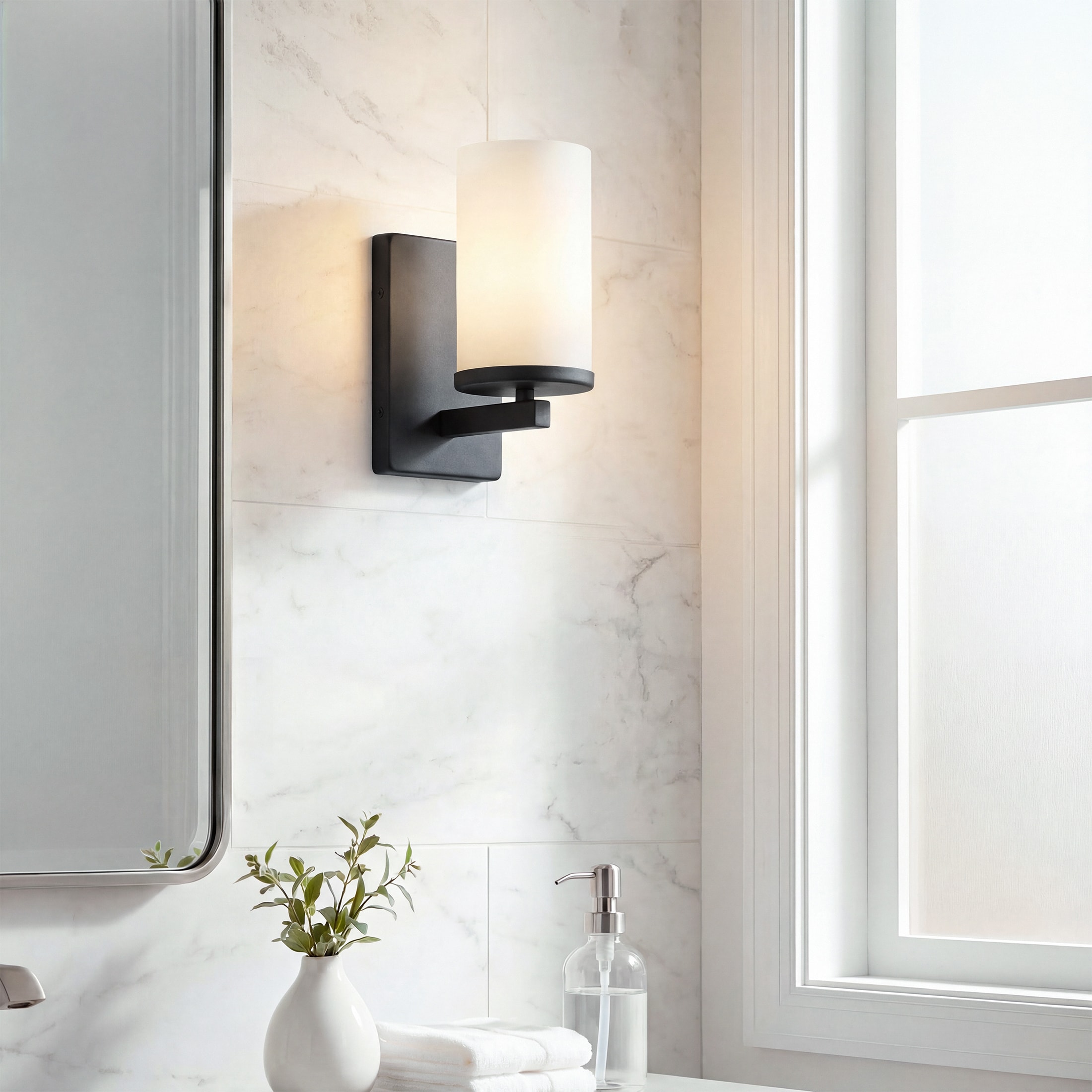 Kichler Crosby 4.5-in 1 Light Black Modern/contemporary Bathroom Vanity light #45495BK
