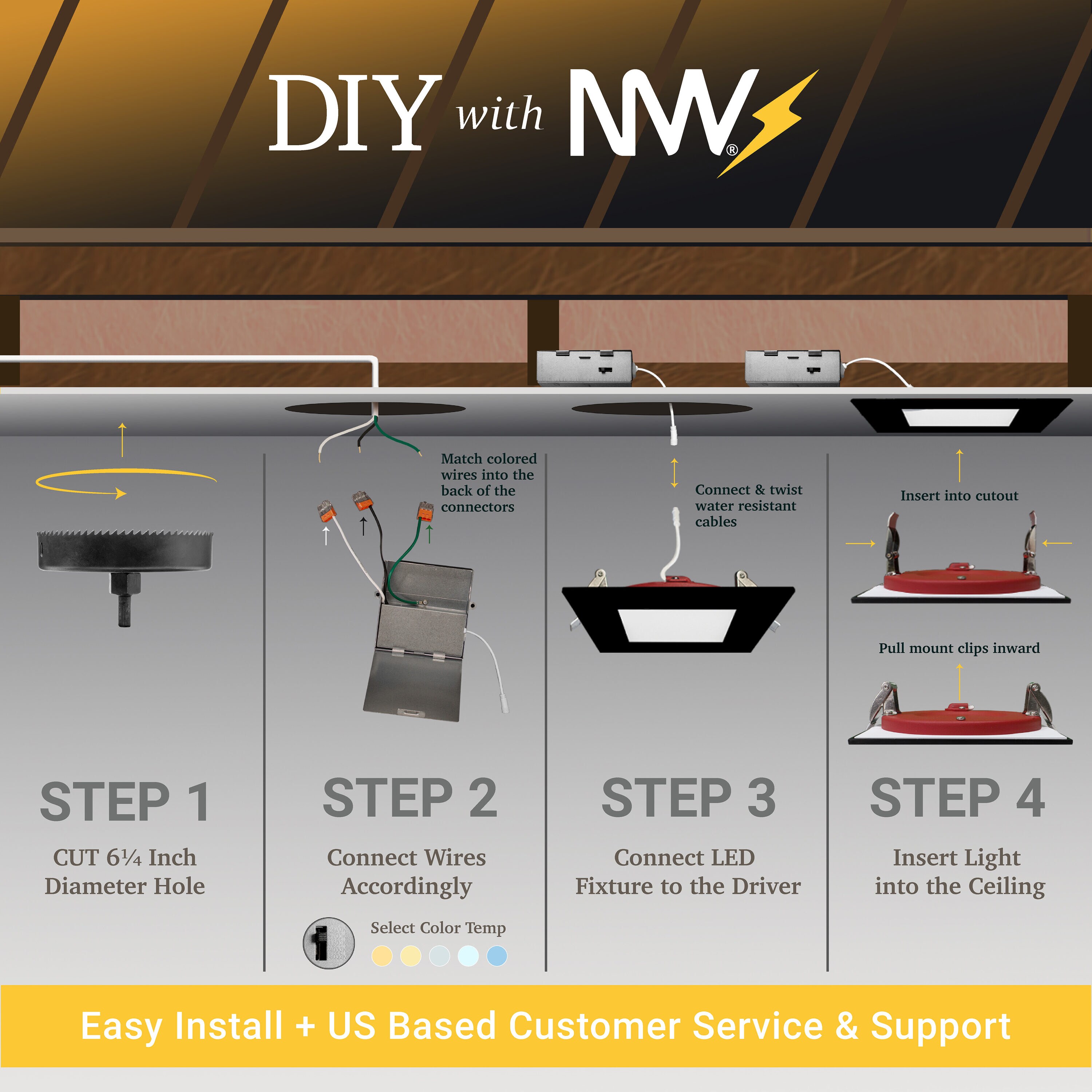 NUWATT PSQDL412W5CTFRBLK12P Led-Retrofit-Downlight - View #8