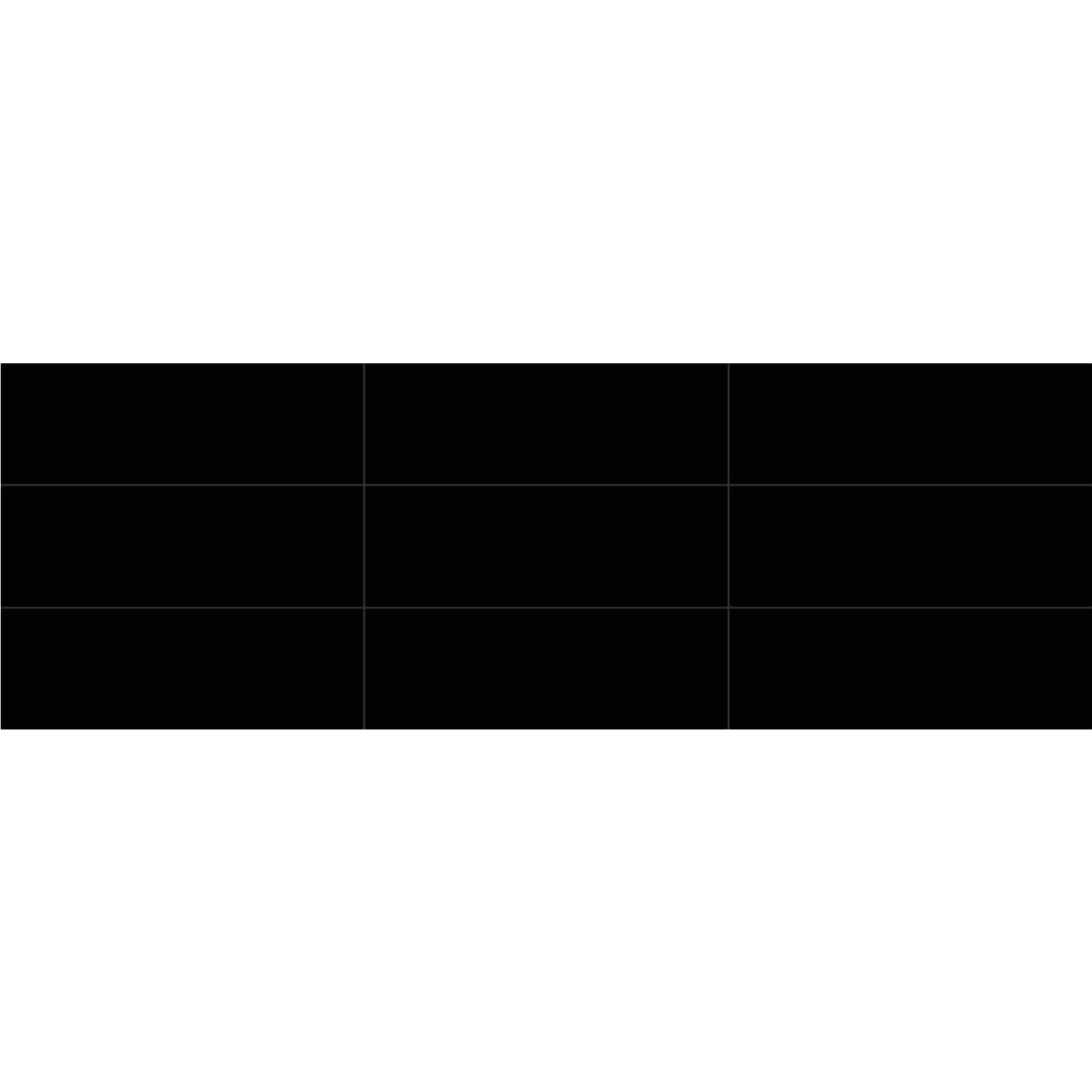 Daltile Core Classic Linear Black 8-in x 24-in Glossy Ceramic Subway Wall Tile ( 13.3-sq ft / Carton )