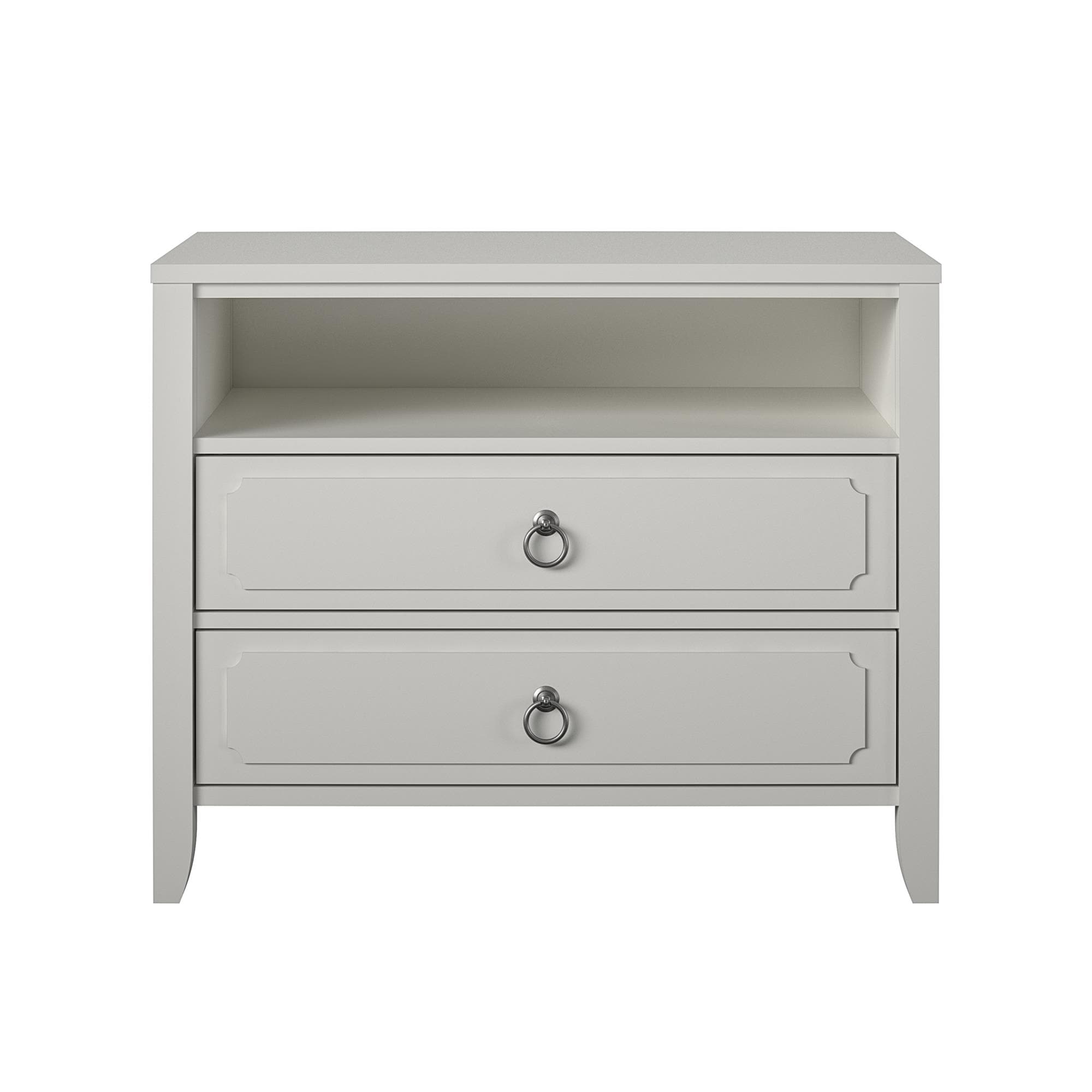Ameriwood Home Her Majesty 2 Drawer Nightstand, Soft White in the