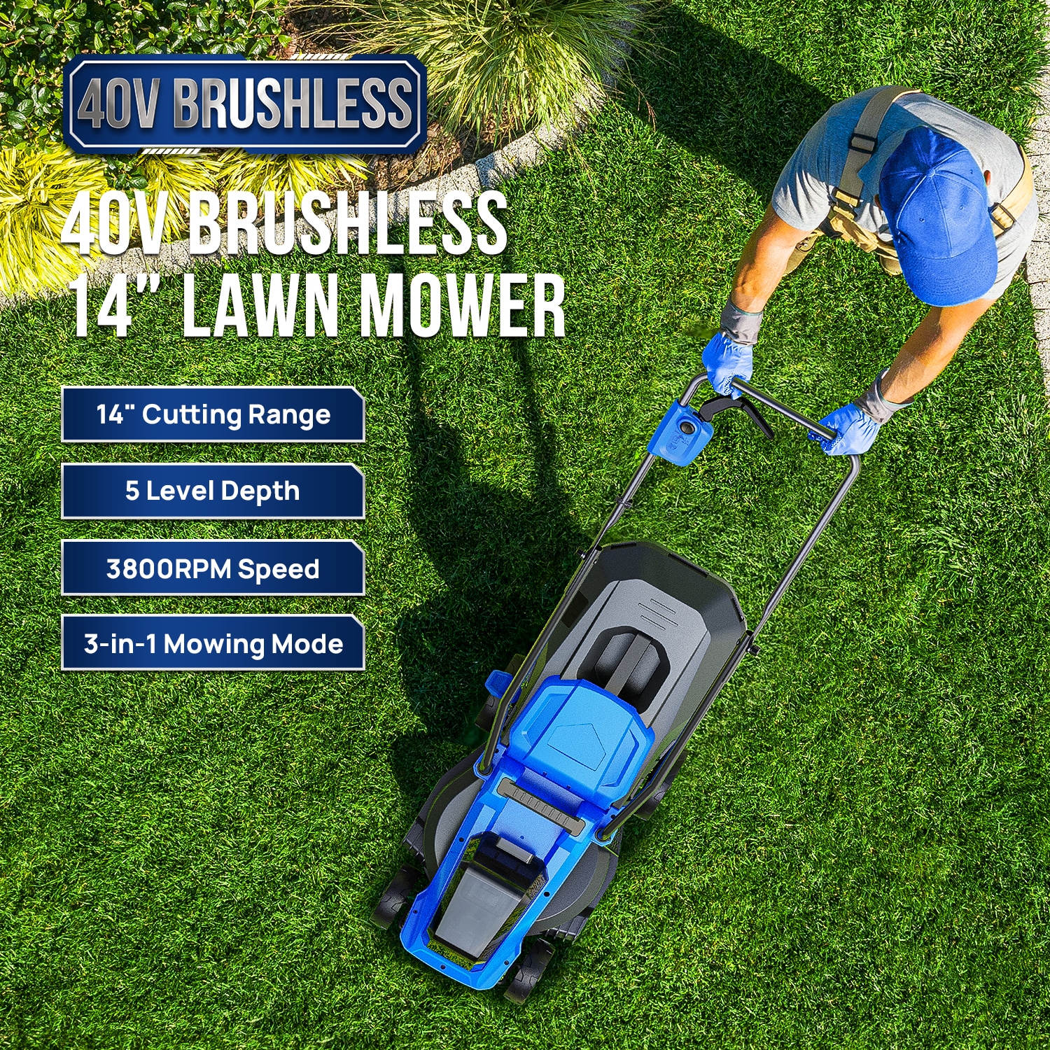 Wild Badger Power WB40V14PLM Cordless-Elec-Push-Mowers - View #2