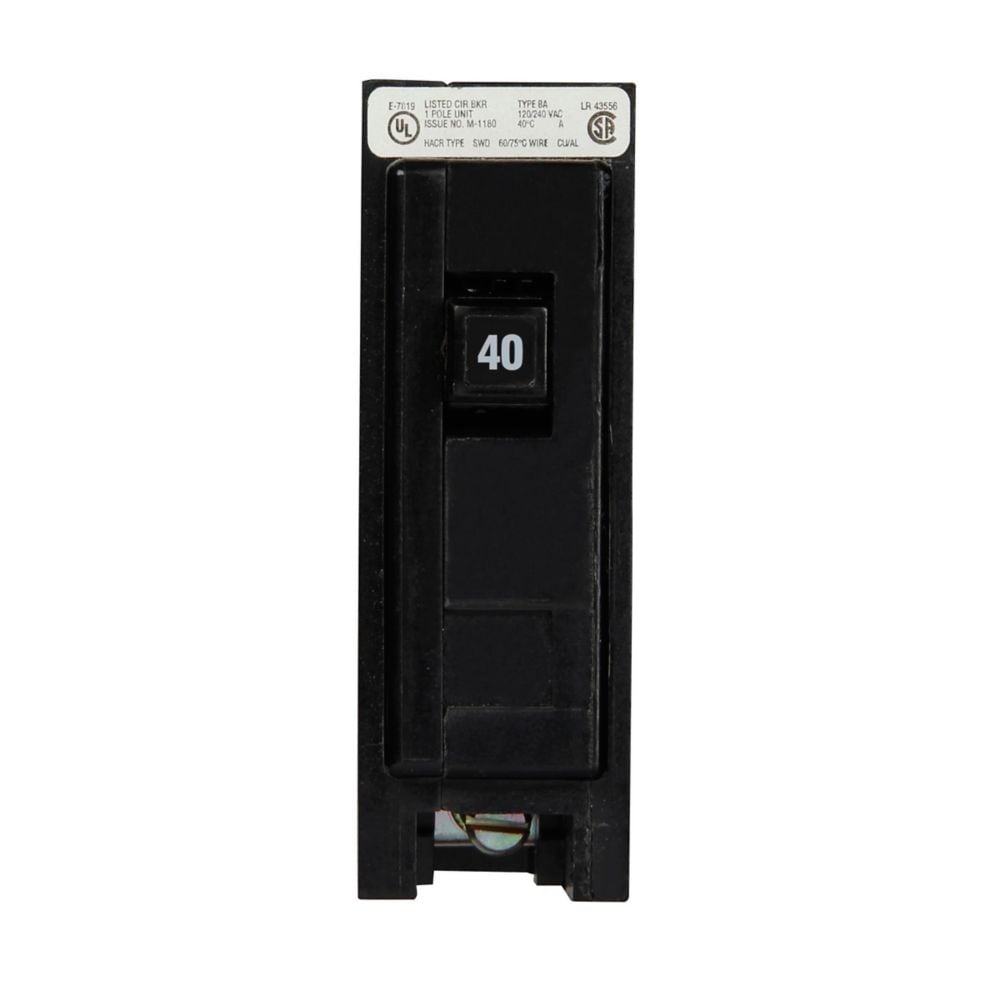 Eaton Quicklag Industrial Thermal-Magnetic Circuit Breaker 40A 10 kAIC 120/240V Single-Pole