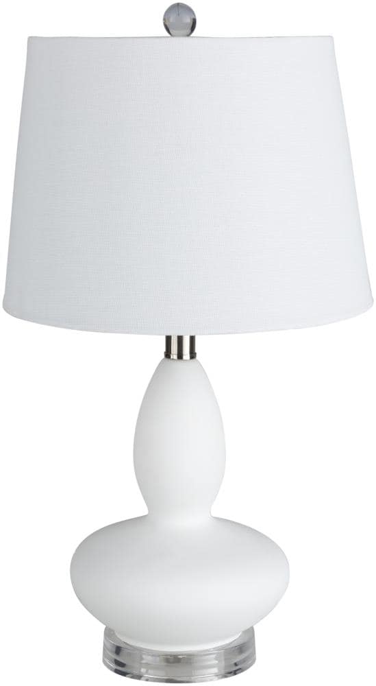 Surya KED-003 Kendrick 19-in White On/Off switch Table Lamp with Linen Shade
