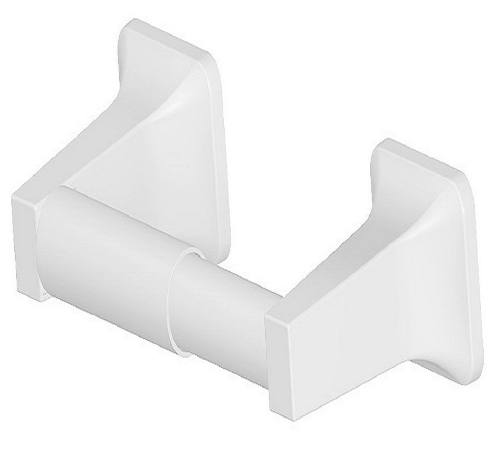 Project Source 297-0406P3 Seton White Wall mount Spring-loaded Toilet Paper Holder 1 -Rolls