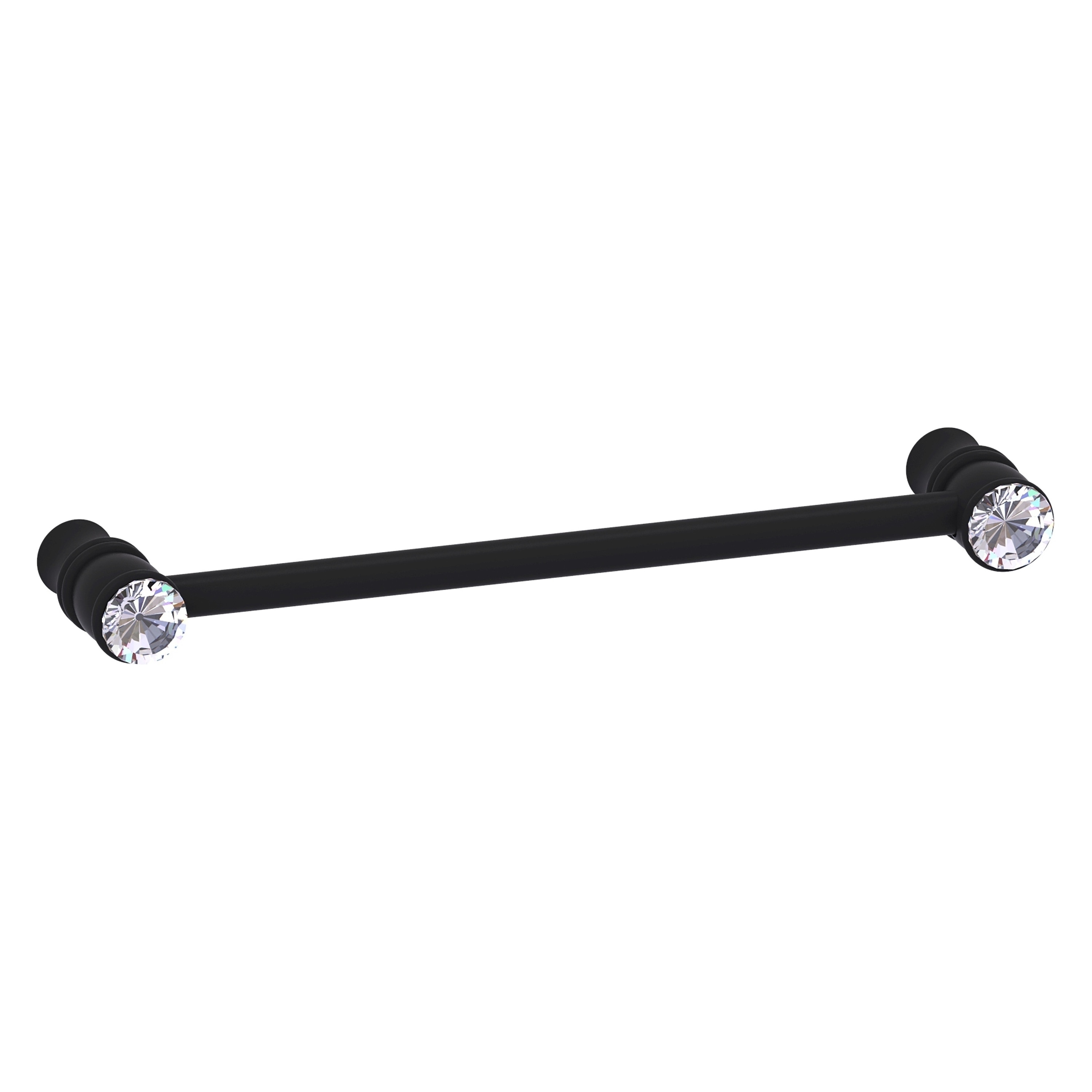 Allied Brass CC-30-6-BKM Carolina Crystal 6-in , Matte Black Dual Mount Cylindrical Bar For Use on Appliances Drawer Pulls
