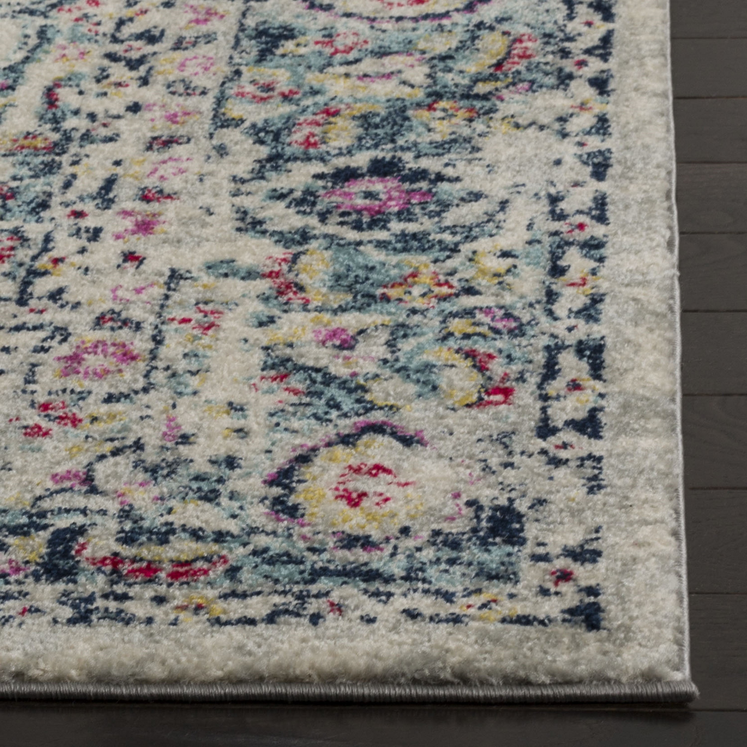 Reversible Easy-Care Synthetic Gray Rectangular Area Rug