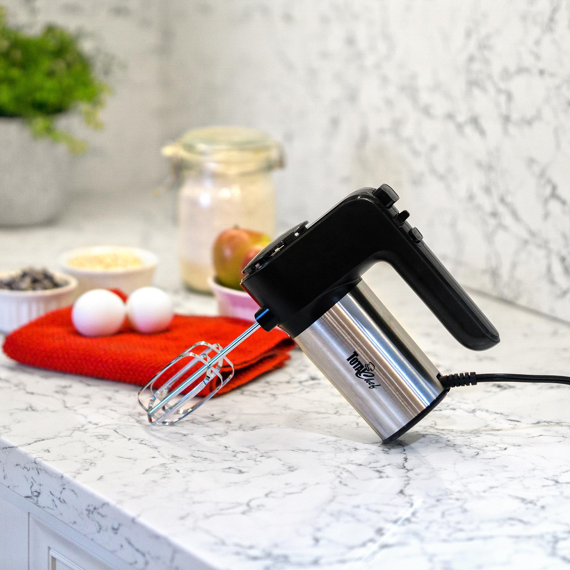 VEVOR Electric Hand Mixer 5-Speed 250 Watt Portable Electric Handheld Mixer with Turbo Boost Beaters Dough Hooks Whisk Storage Case Baking Supplies