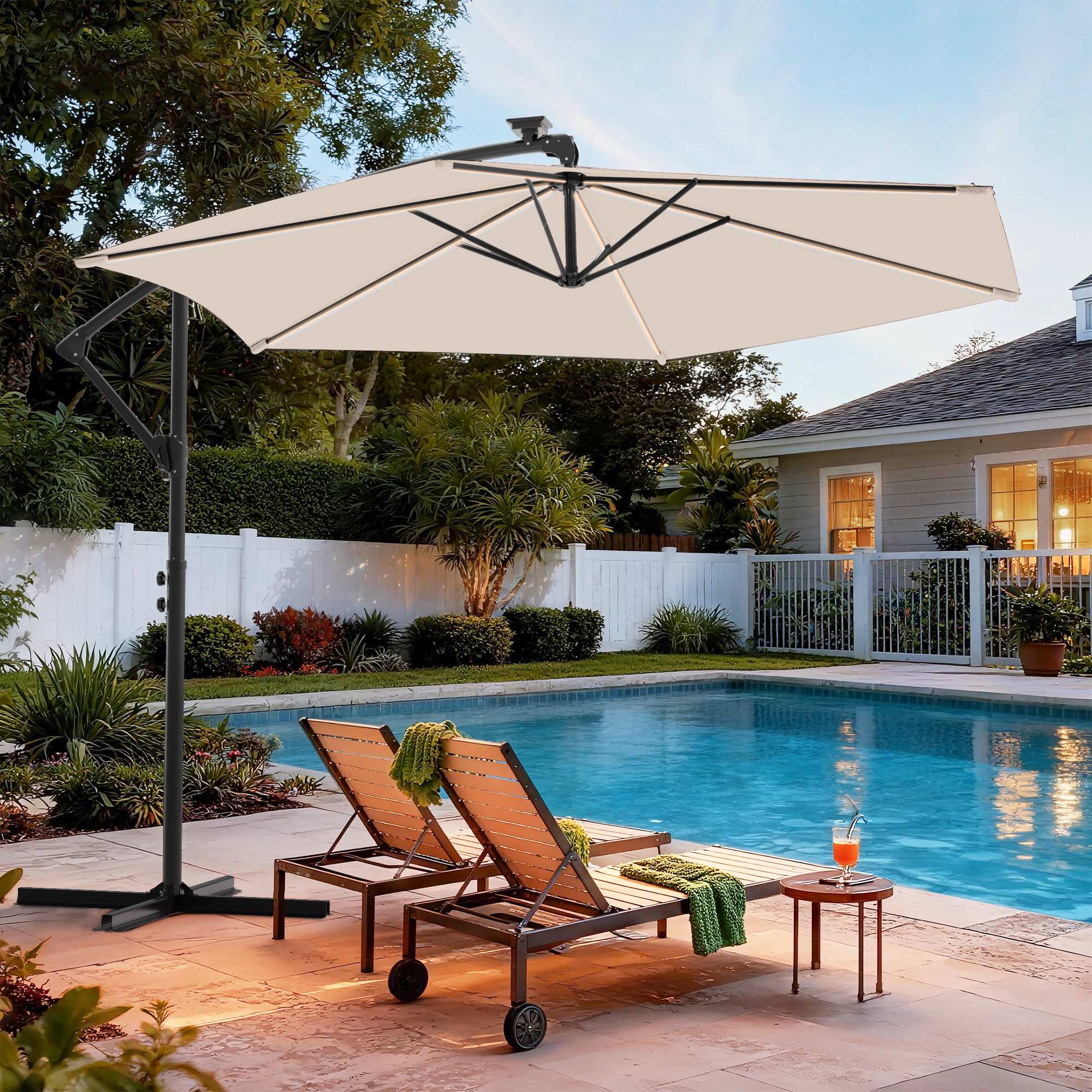 is llighted umbrella for patio worth it AreShark 9FT with Solar Lights, 32 Lighted Pool Umbrella w/Tilt and Crank, Outdoor Market Solar Umbrellas Garden, Deck, Backyard, Pool and Beach, Orange : Patio, Lawn & You dont need to close your patio umbrella the moment the Sun goes down Aok Garden 10 Ft Solar