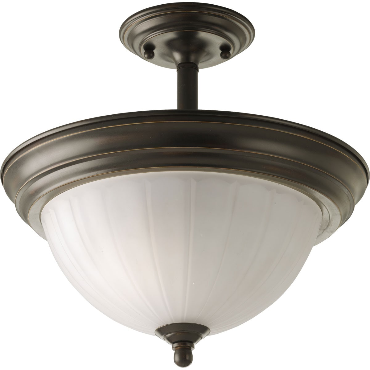 Progress Lighting P3876-20 Melon 2 -Light 13.25-in Antique Bronze Semi Flush Mount Light