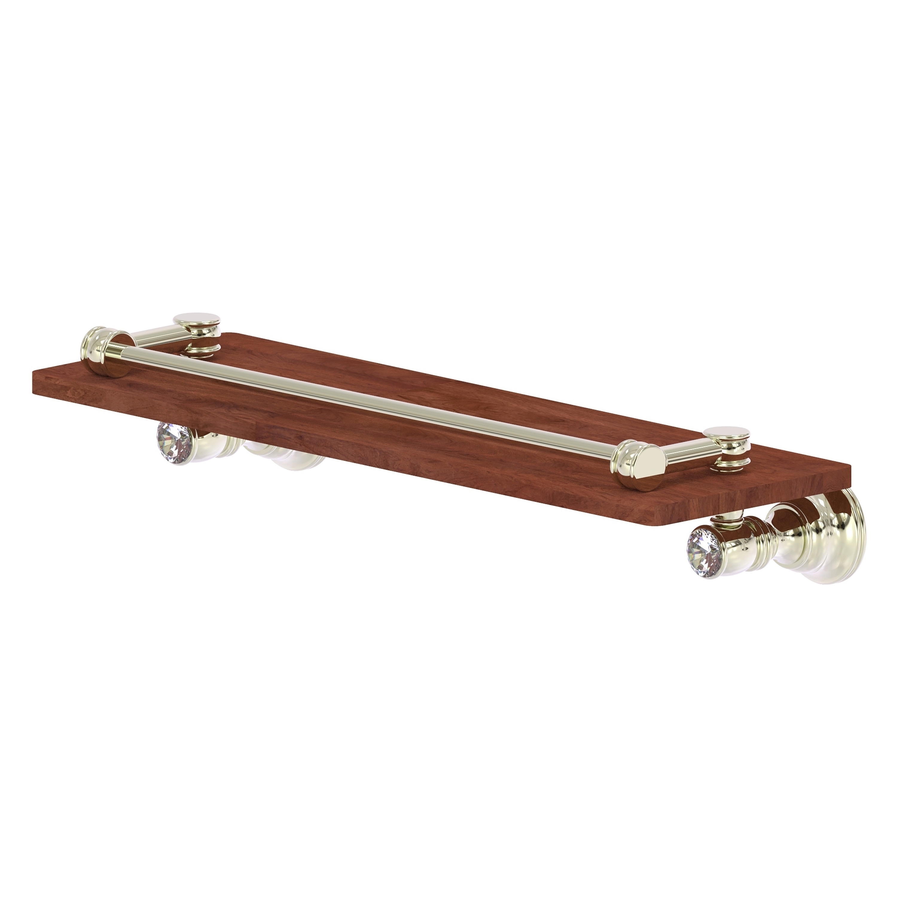 Allied Brass CC-1-16-GAL-IRW-PNI Carolina Crystal Polished Nickel Wall mount Bathroom Shelf ( 16-in x 3.3-in x 5-in )