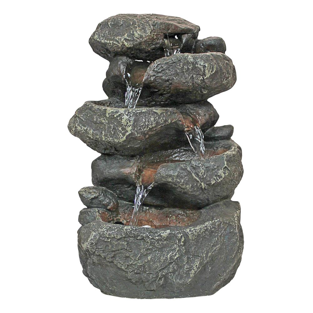 Design Toscano DW35127 11-in H Resin Rock Outdoor Fountain Pump Included