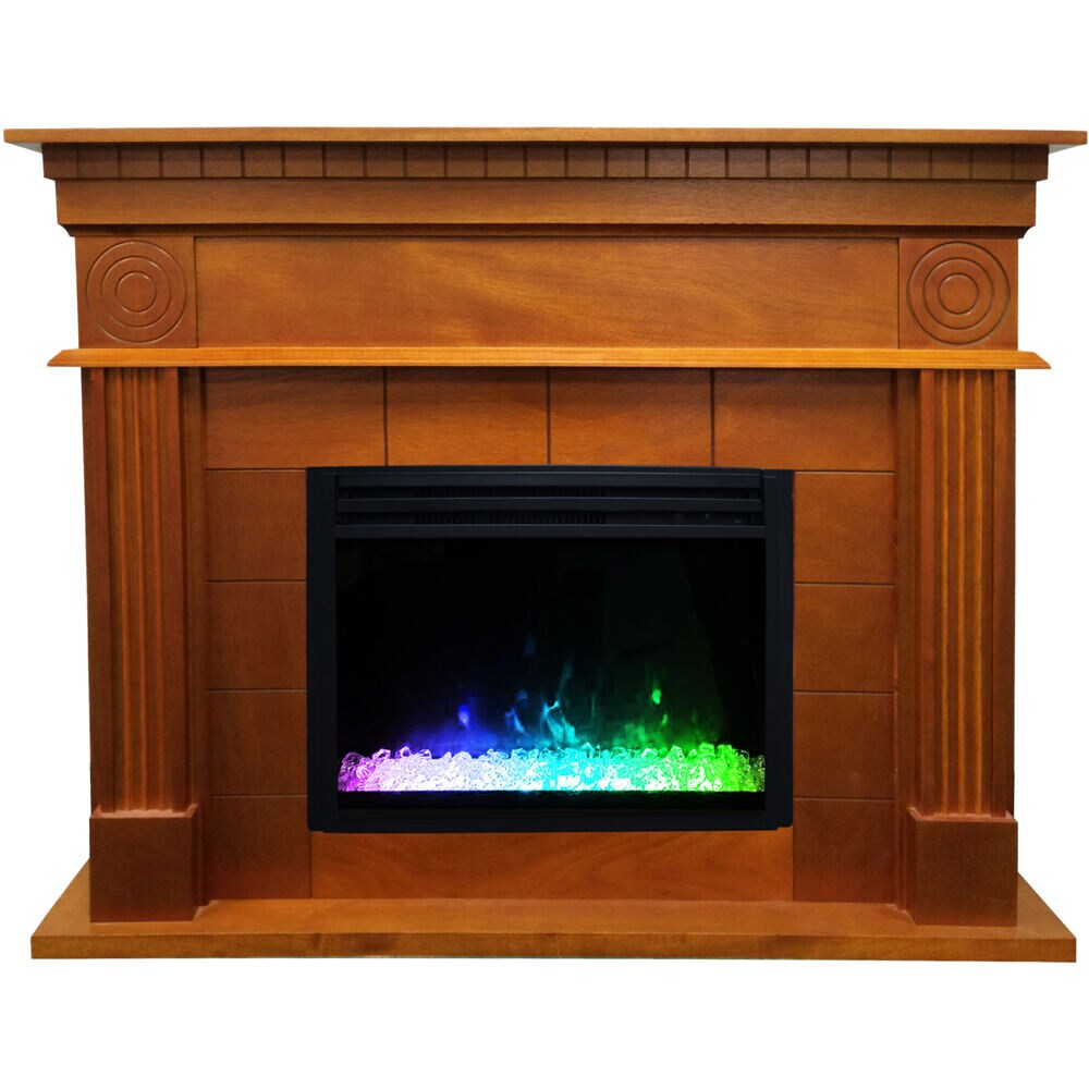 Cambridge CAM4815-1TEKCRS 47.8-in W Teak Fan-forced Electric Fireplace