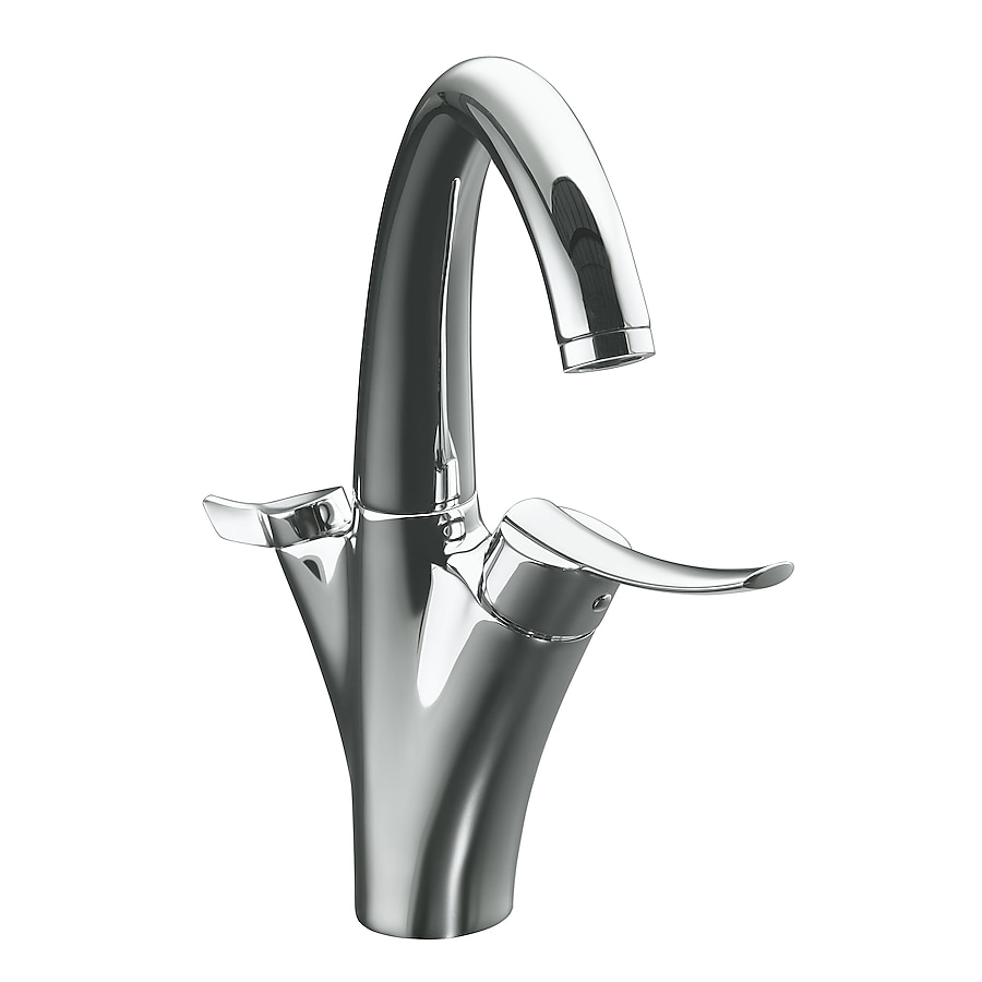 KOHLER Carafe Polished Chrome 2-Handle Deck-Mount High-Arc Handle Kitchen Faucet KOHLER Carafe Polished Chrome 2-Handle Deck-Mount High-Arc Handle Kitchen Faucet