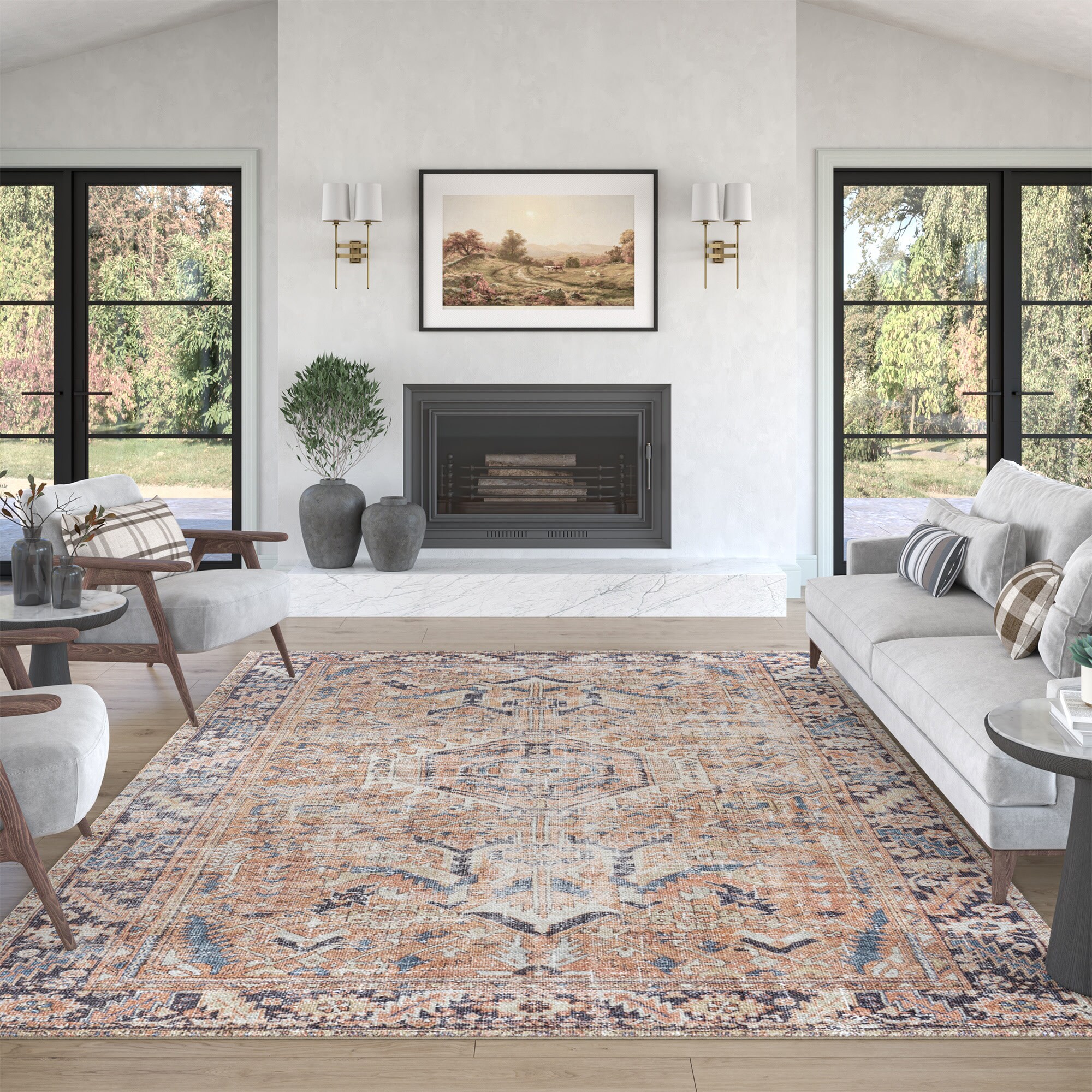 Tayse PRK1201 5X7 Parker 5 x 7 (ft) Loomed Polypropylene Rust Rectangular Indoor Area rug