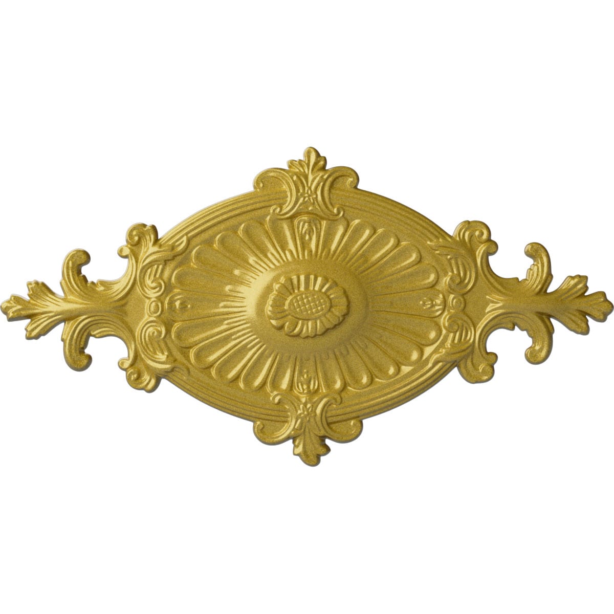 Ekena Millwork CM23RO1RGS Quentin 12.25-in W x 23.5-in L Painted Rich Gold Polyurethane Whole Ceiling Medallion
