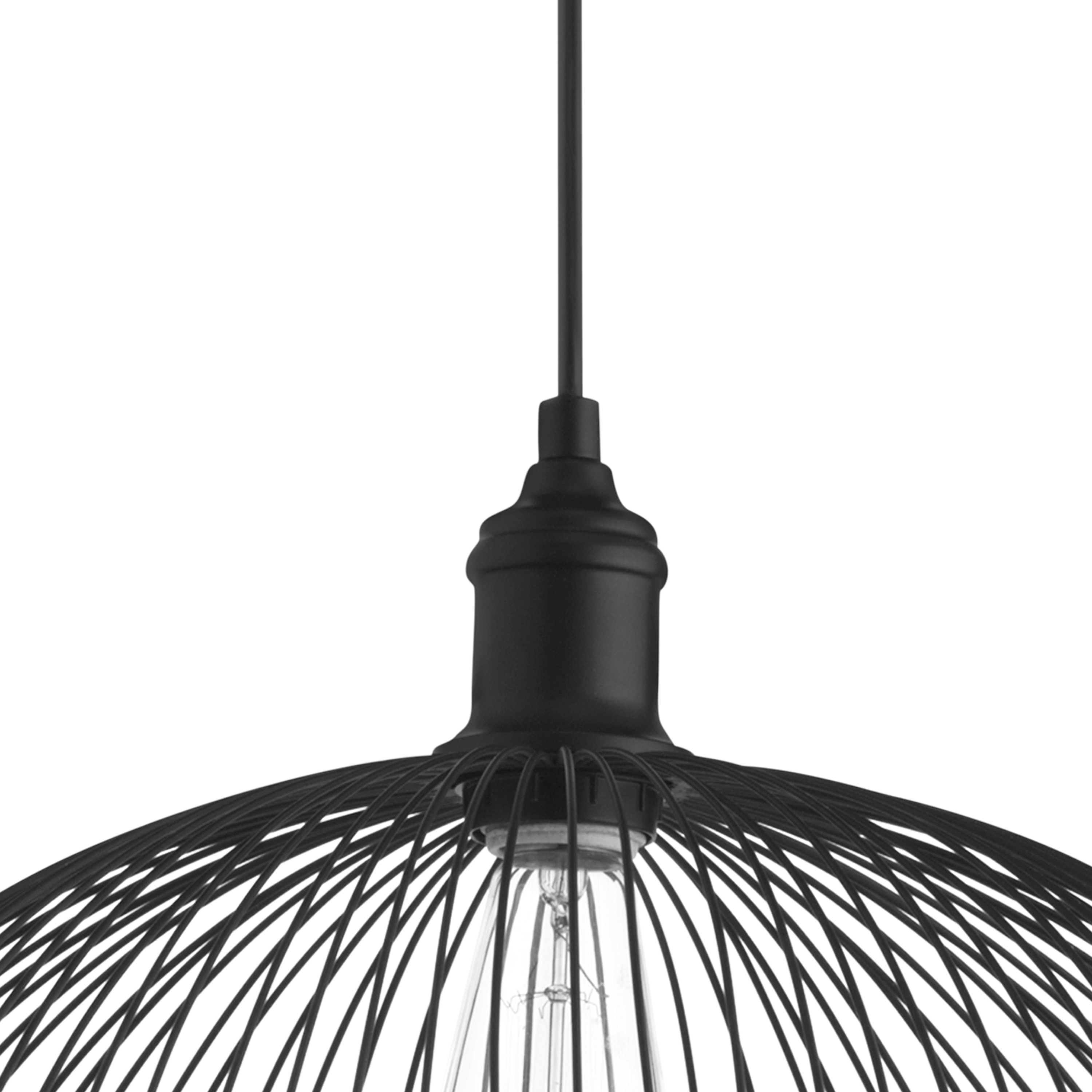 20" Matte Black Metal Geometric Pendant Light