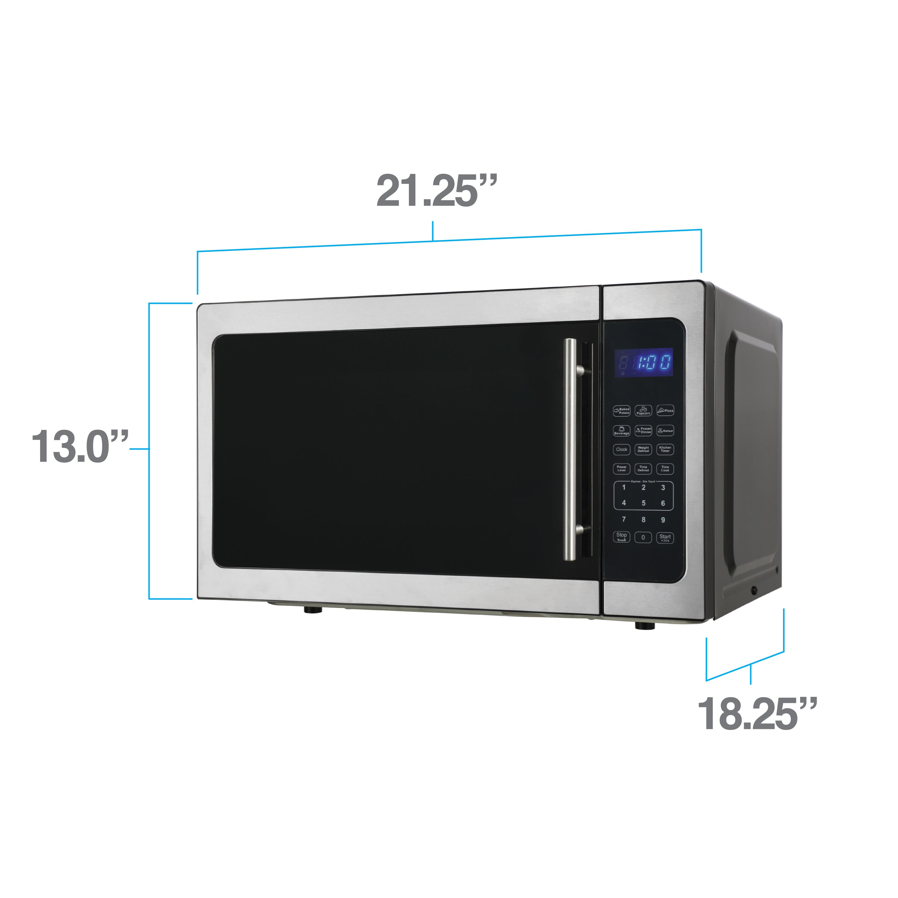 Avanti 1.5 Cu Ft Silver Stainless Steel Countertop Microwave for RV
