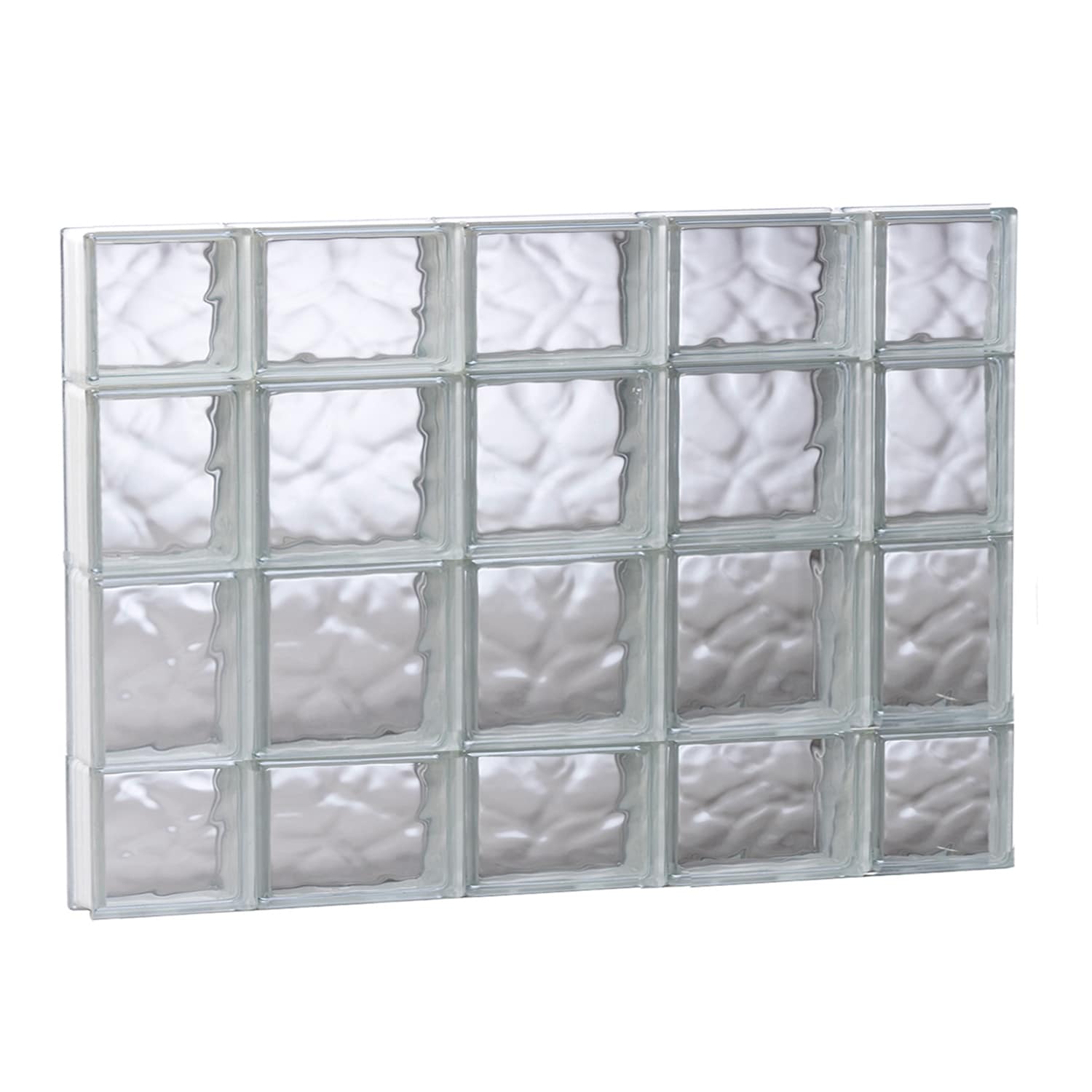 REDI2SET S3628DC Wavy Glass 34-3/4-in x 27-in Frameless Replacement Glass Block Window