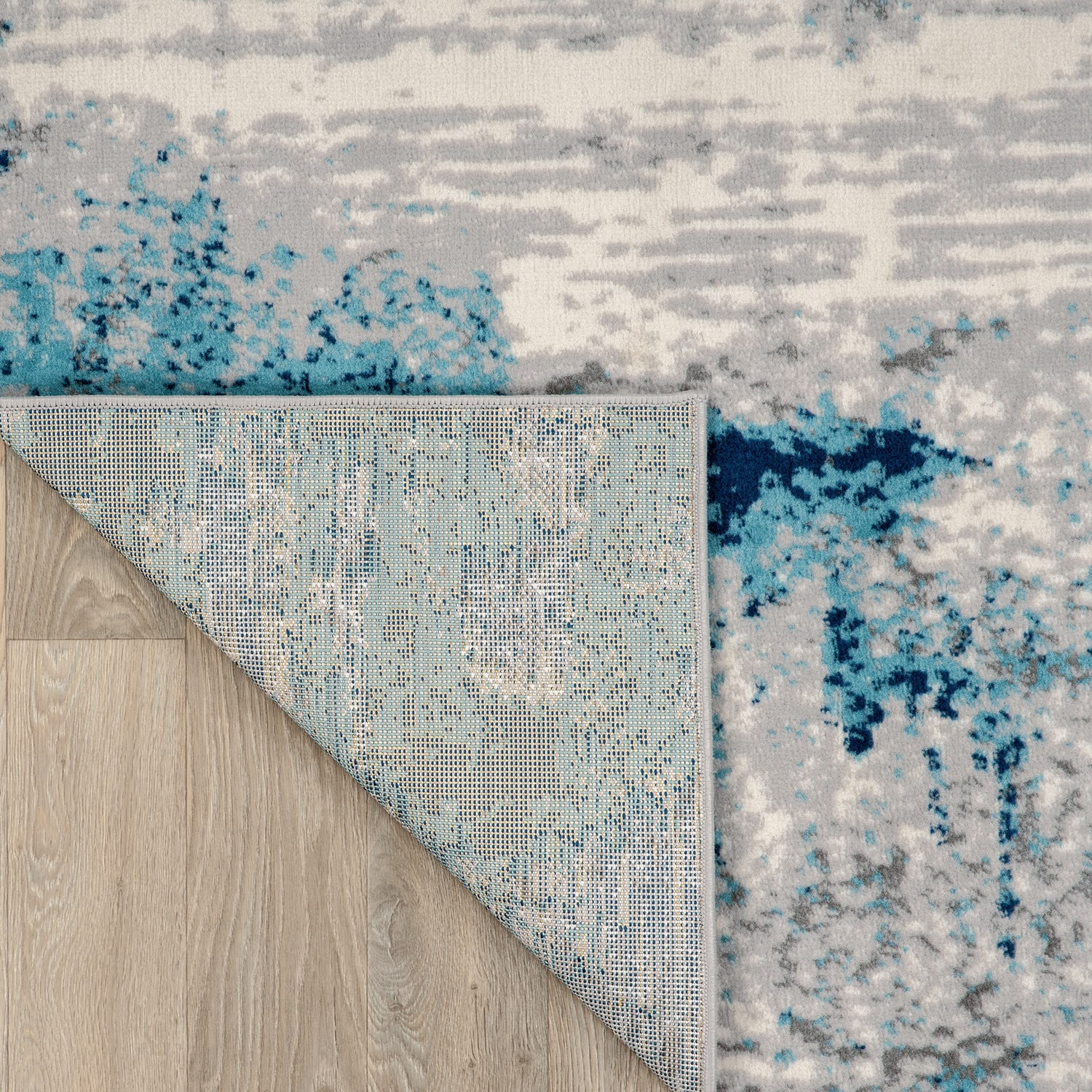 Blue Flat Woven Synthetic Easy Care Area Rug, 26" x 4"