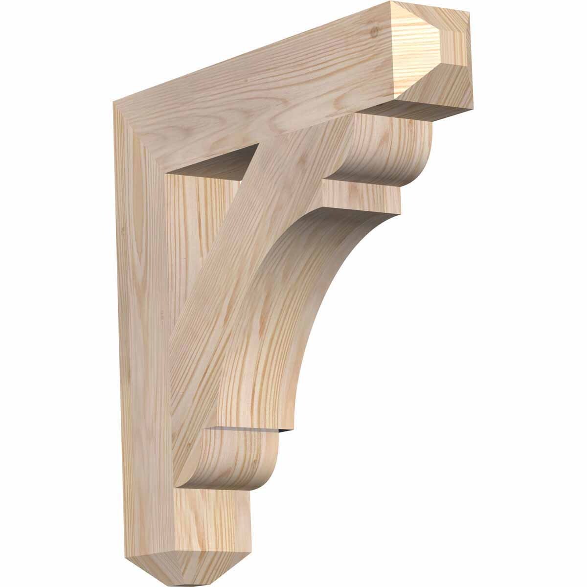 Ekena Millwork BKT04X20X20OLY04SDF Olympic craftsman smooth 3-1/2-in x 20-in x 20-in Douglas fir Brown Wood Standard bracket
