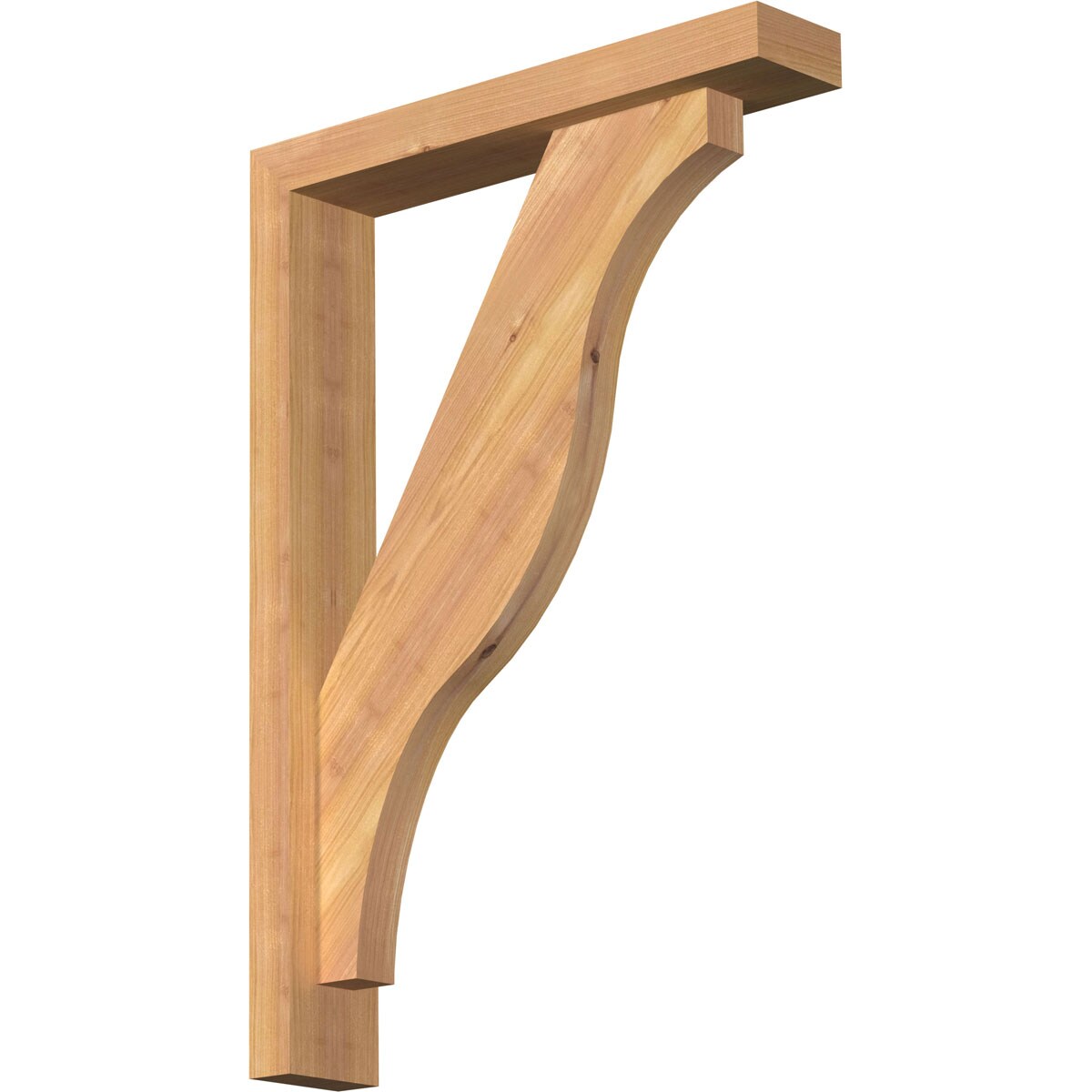 Ekena Millwork 1462314 Funston Block Smooth Bracket with Offset Brace Western Red Cedar Wood Standard Bracket