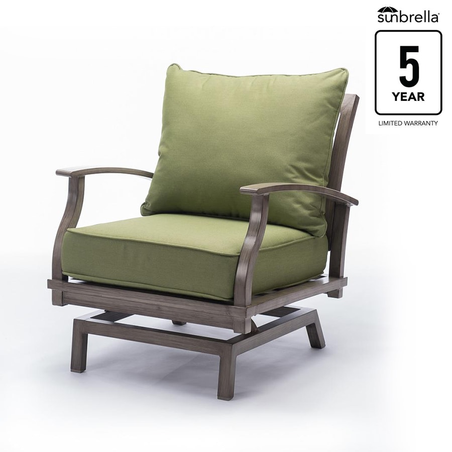 allen + roth 910770 Gatewood Set of 2 Brown Metal Frame Spring Motion Conversation Chair(s) with Green Sunbrella Cushioned Seat