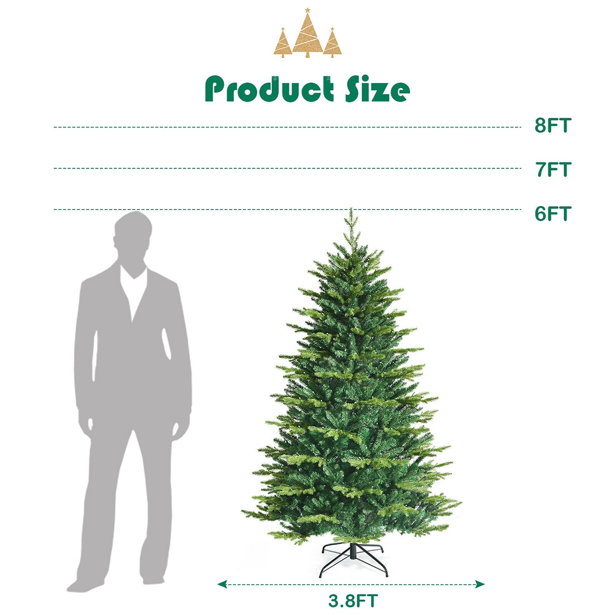 WELLFOR CM-HJY-23483US Artificial-Christmas-Trees - View #11