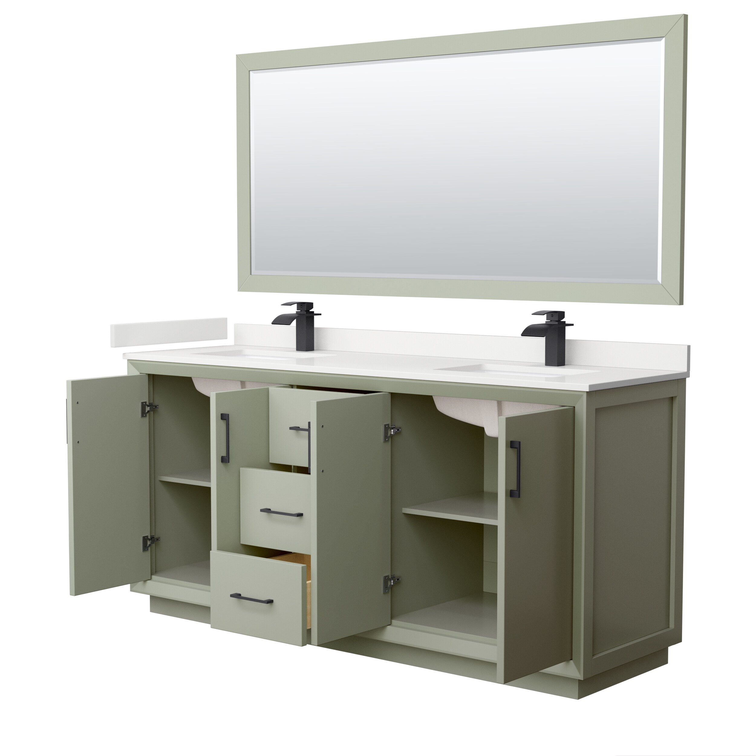 Wyndham Collection WCF414172DLBWQUNSM70 Bath-Vanity-Combo - View #2