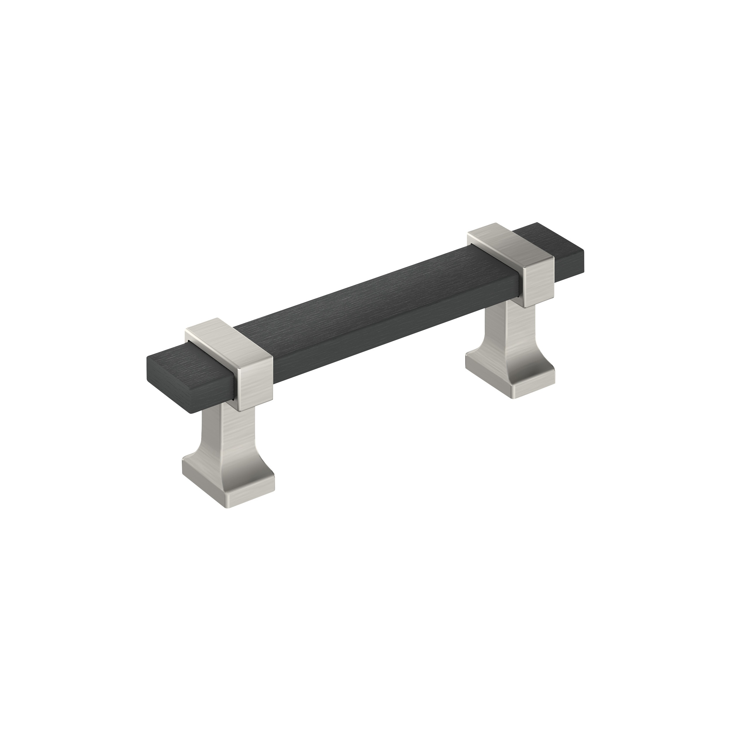 Amerock BP37080BMBG10 Overton 3-in , 76mm Center to Center Brushed Matte Black/Satin Nickel Rectangular Bar