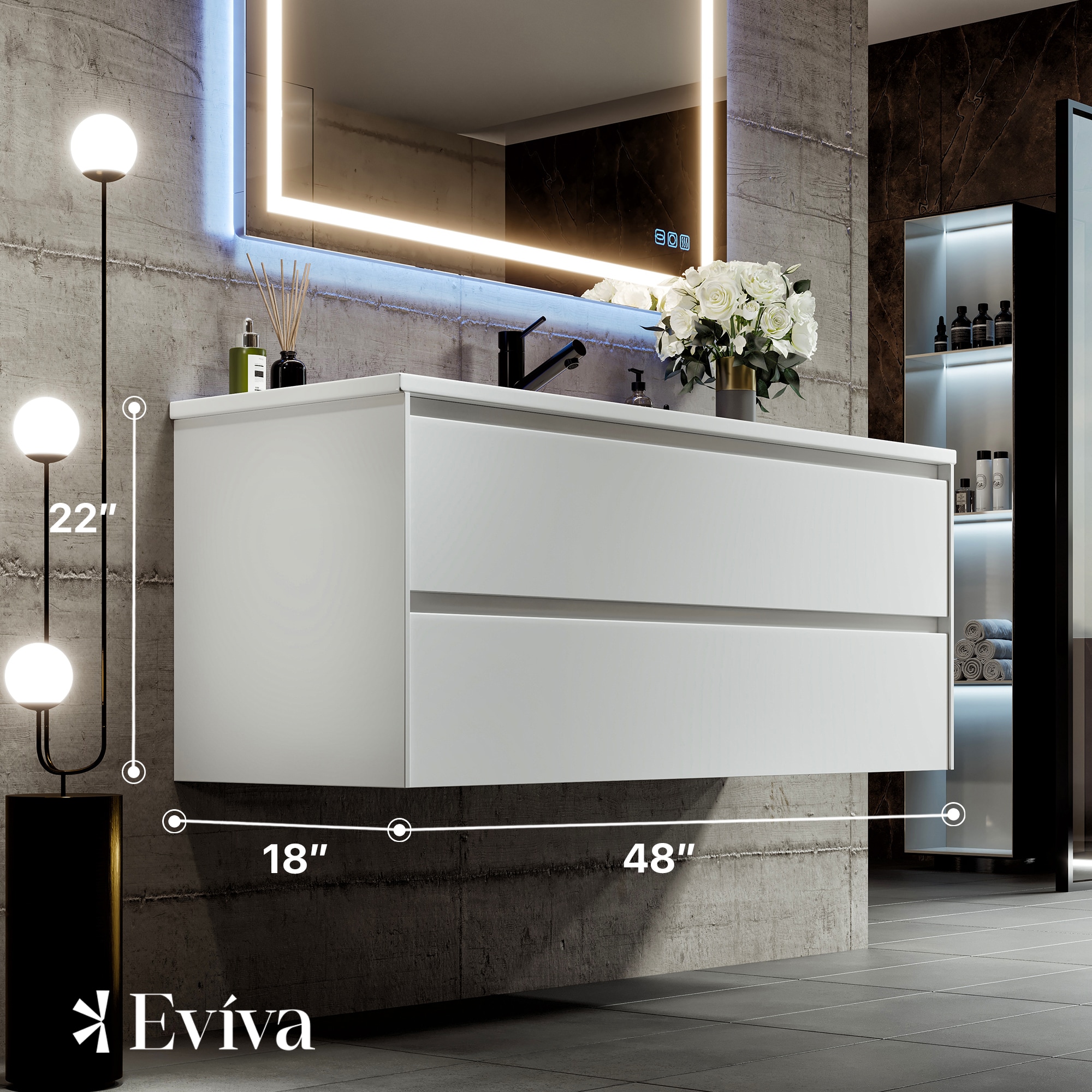 Eviva EVVN547-48MWH-SS Bath-Vanity-Combo - View #2