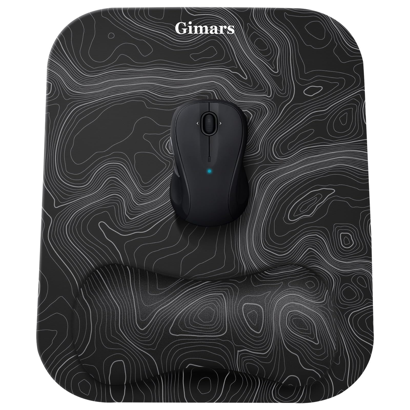 Gimars Large Ergonomic Mouse Pad with Wrist Rest Memory Foam Support Smooth Fabric Surface Nonslip Base for Computer Laptop Office and Gaming Includes Coaster