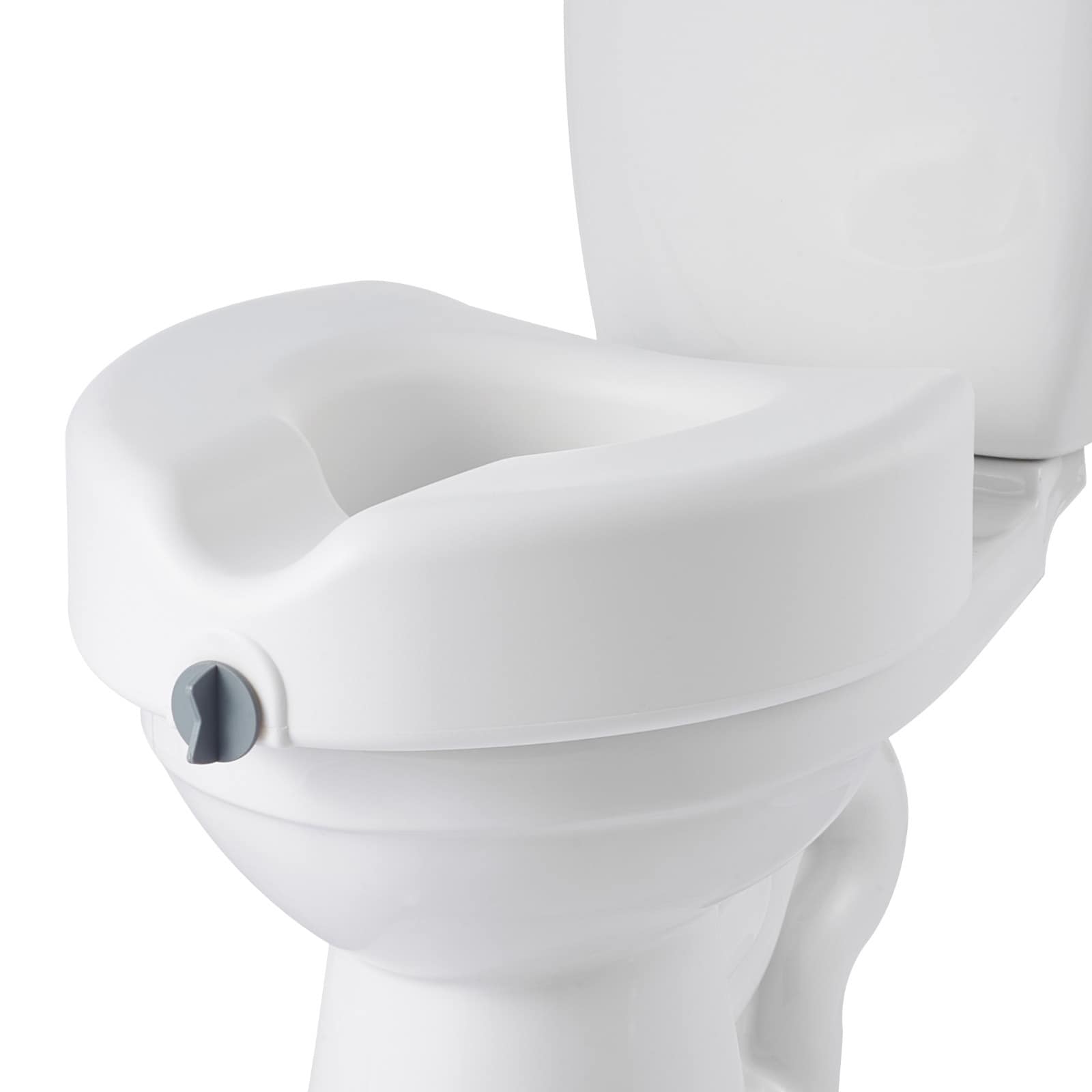 GIVIMO Raised Toilet Seat 350-lb Capacity 5-in Lift Height Commode Elevated Toilet Seat Riser with Enlarged Opening for Seniors Elderly Handicap Disabled Adults Fits Elongated Round Bowl