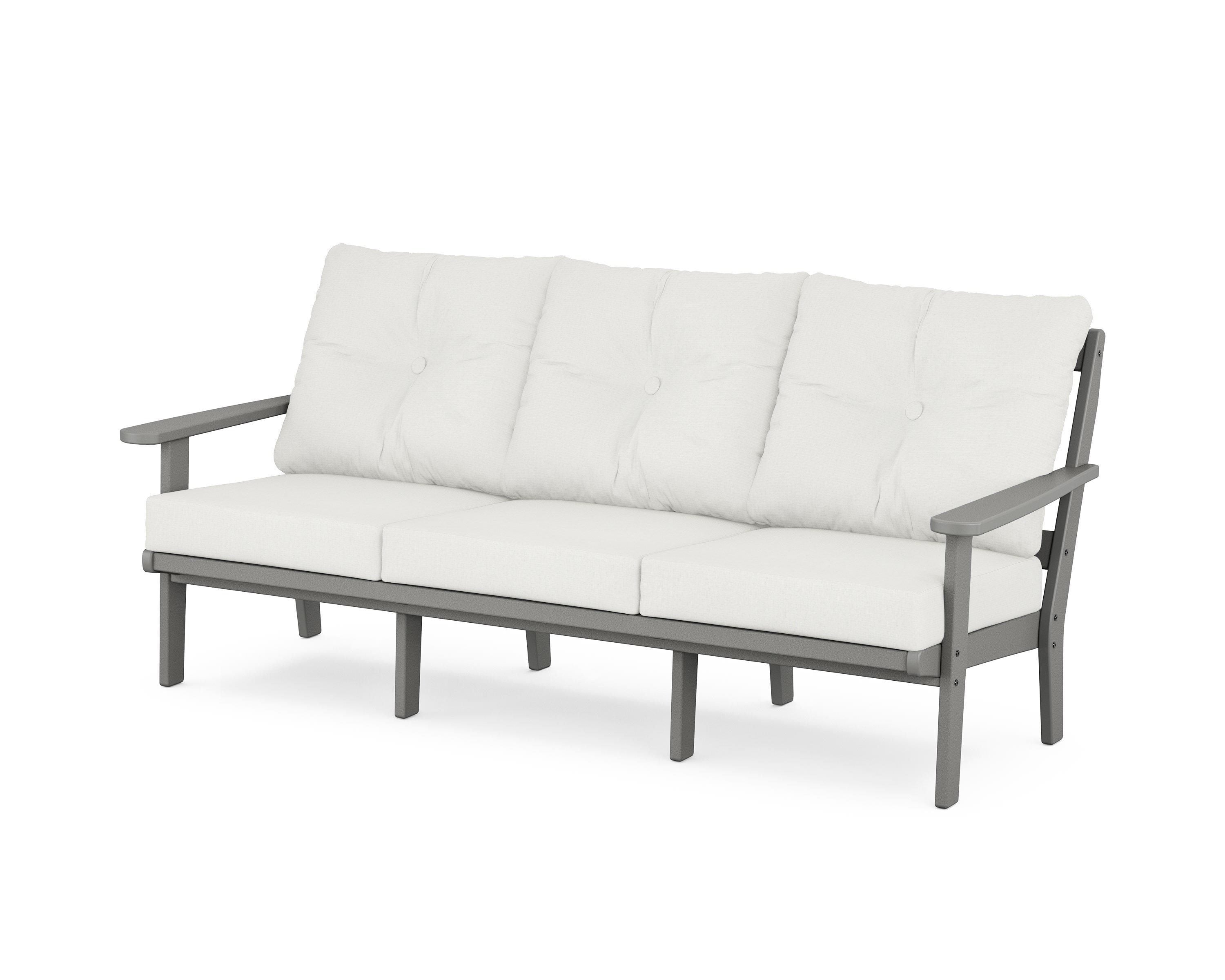 Trex Outdoor Furniture TX4433-SS152939 Cape Cod Outdoor Sofa with White Cushions and Plastic Frame