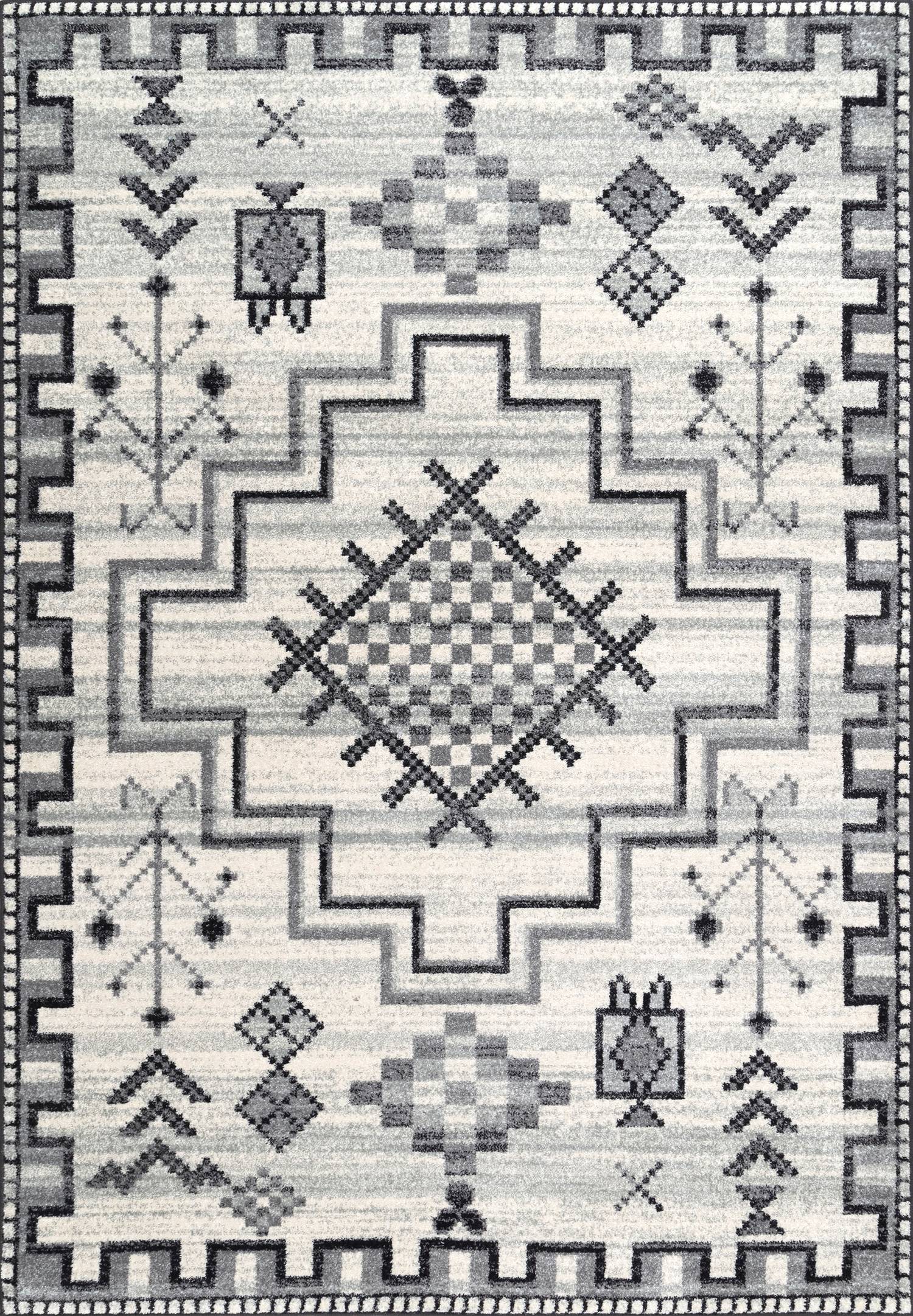 nuLOOM RZBD67B-2808 2 X 8 (ft) Grey Indoor Medallion Southwestern Runner Rug