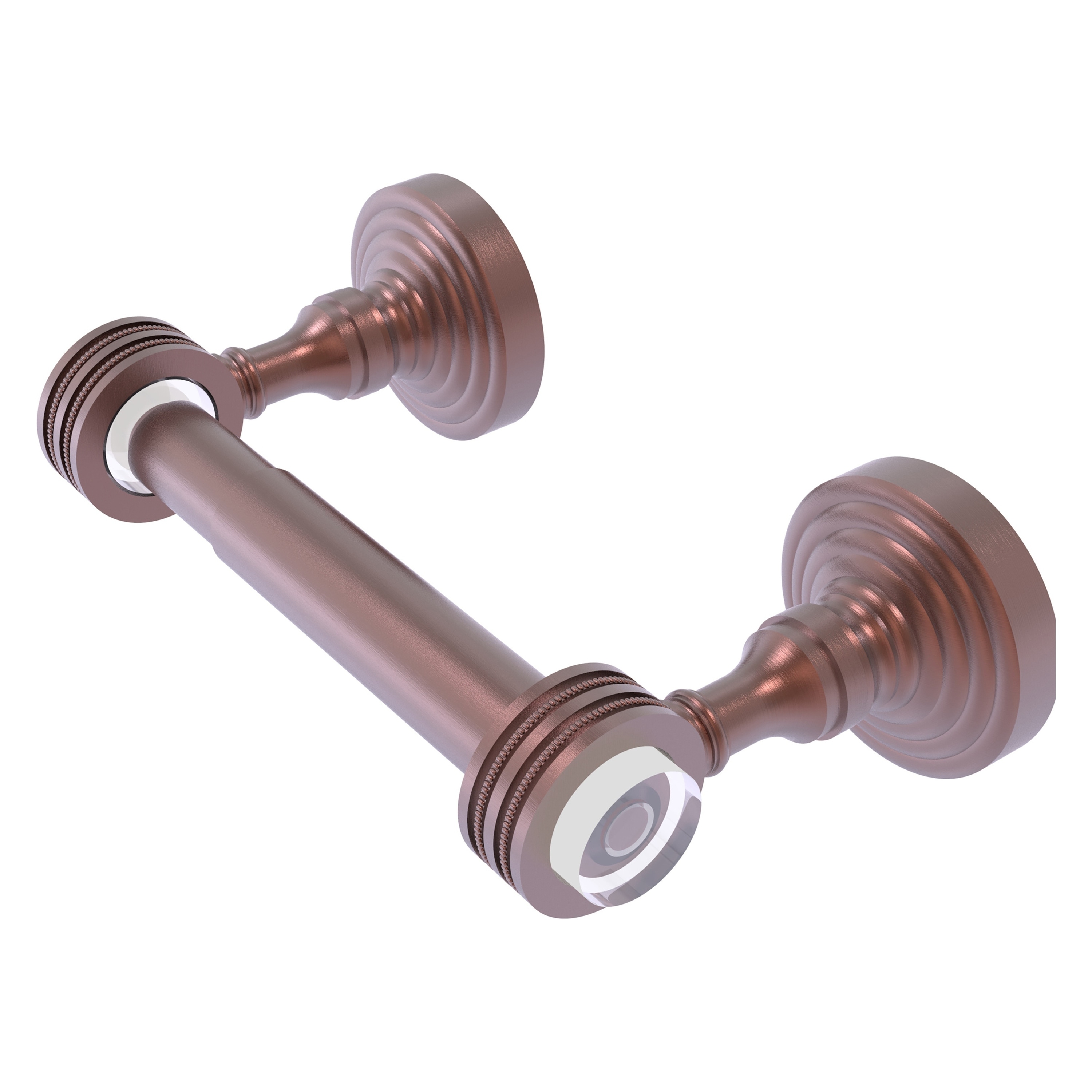 Allied Brass PG-24D-CA Pacific Grove Antique Copper Wall mount Double post Toilet Paper Holder 1 -Rolls with Storage
