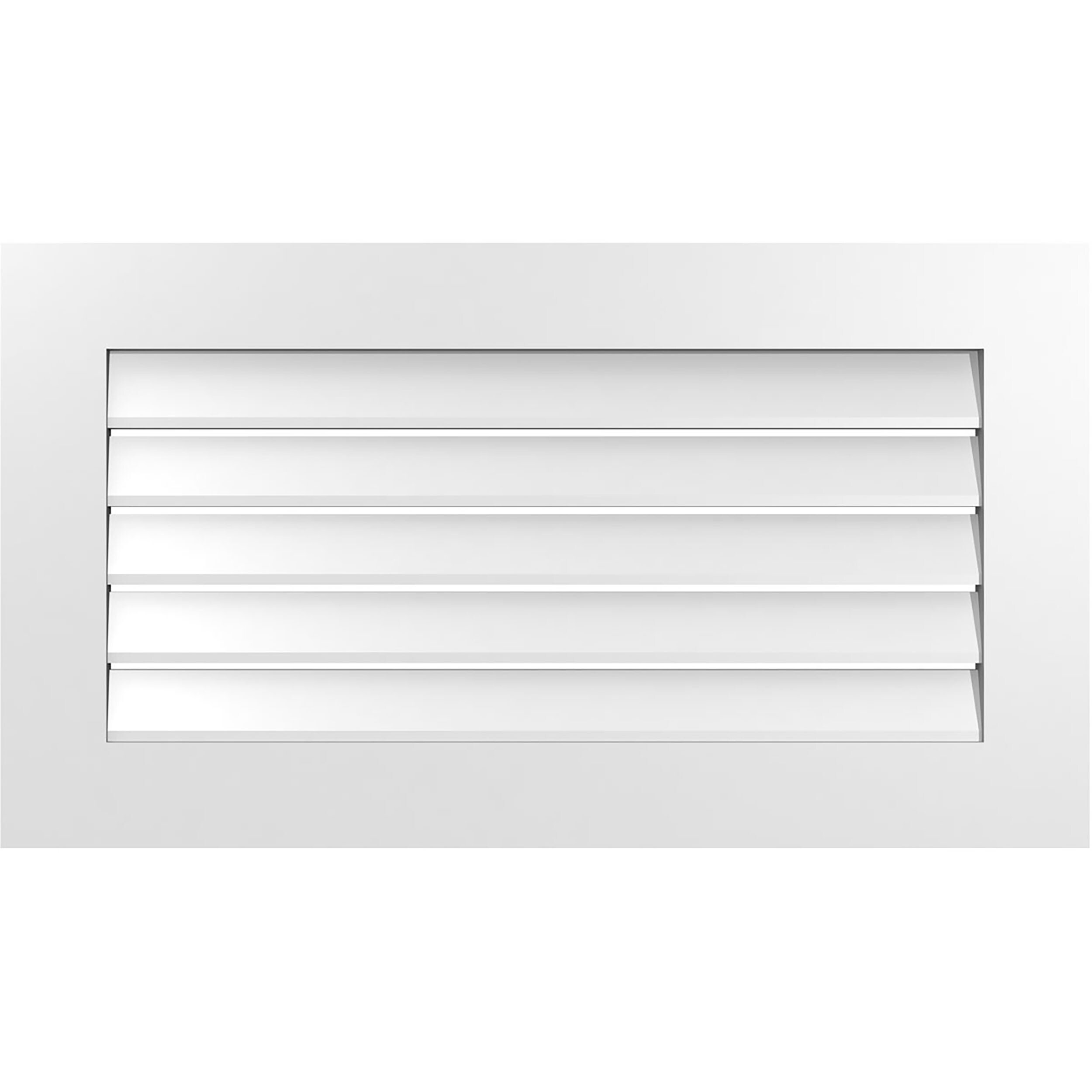 Ekena Millwork GVPVE36X2001SF 36-Inches x 20-Inches Off-white Rectangle PVC Gable Louver Vent