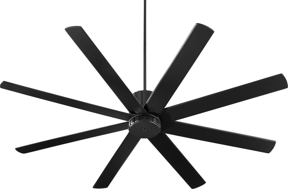 Quorum International 96728-69 Proxima 72-in Noir with Matte Black Blades Ceiling Fan Without Light - Remote Included ( 8 -Blade )