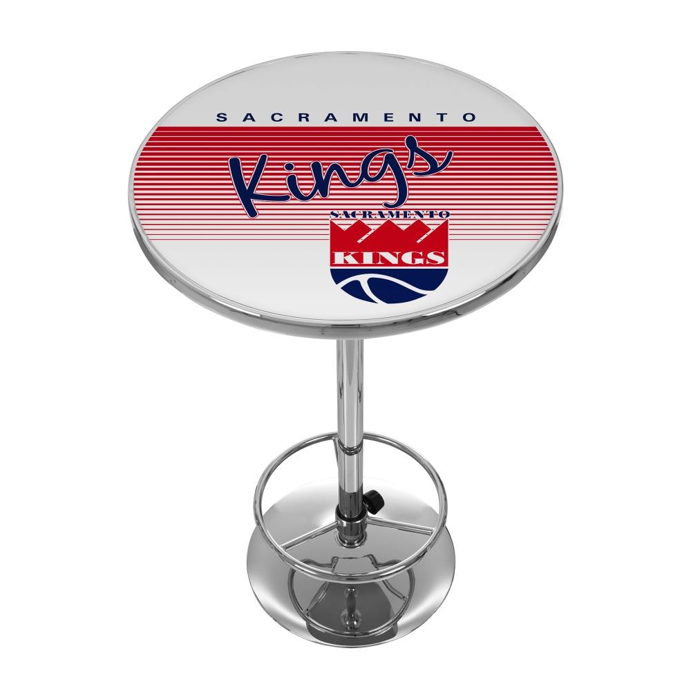 Trademark Gameroom NBA2000HC-SK Sacramento Kings Pub Tables Chrome Round Traditional Bar Table, Composite with Metal Pedestal Base 27.375-in L x 42-in H