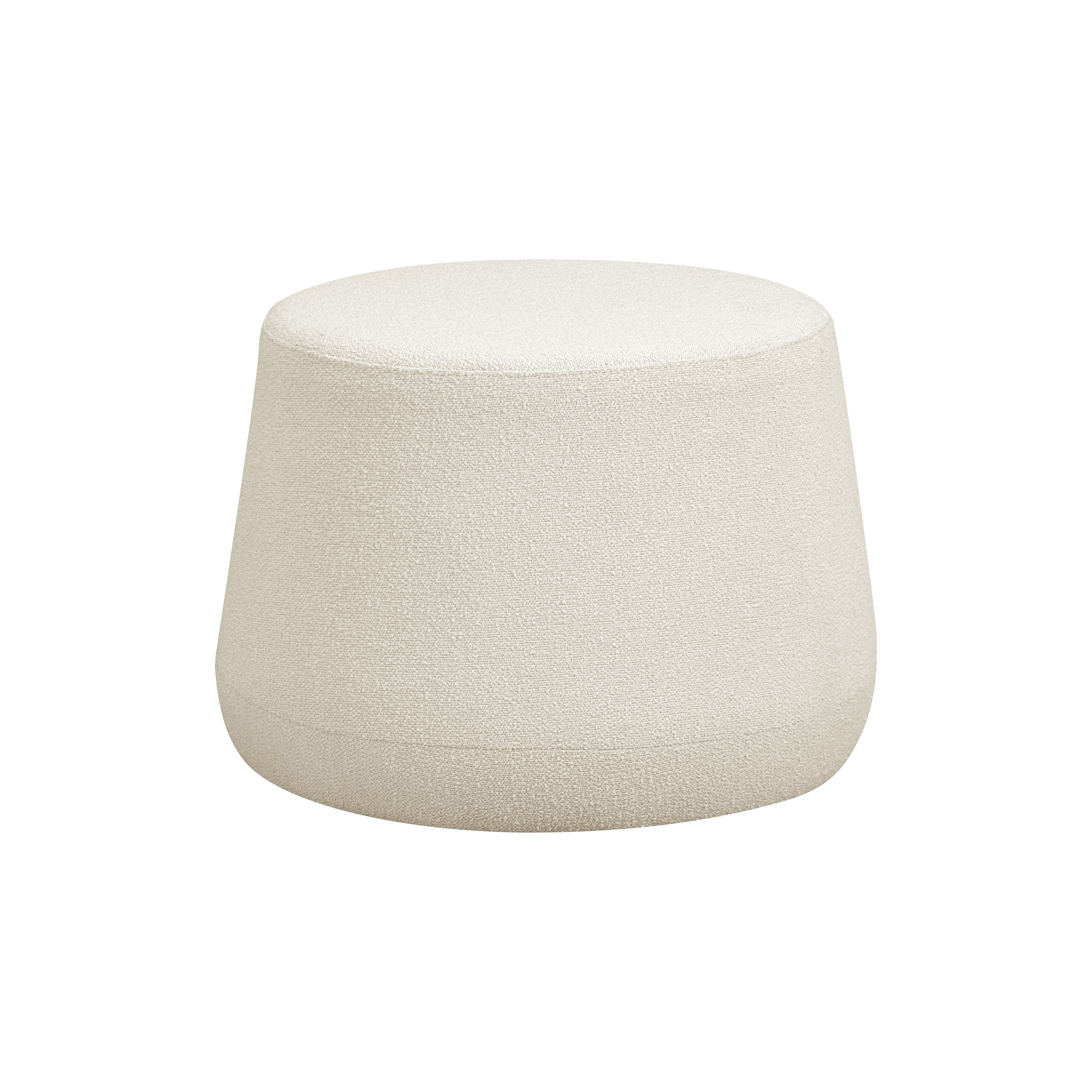 Lifestyle Solutions 510A003SNO Modern Snow Boucle Round Ottoman