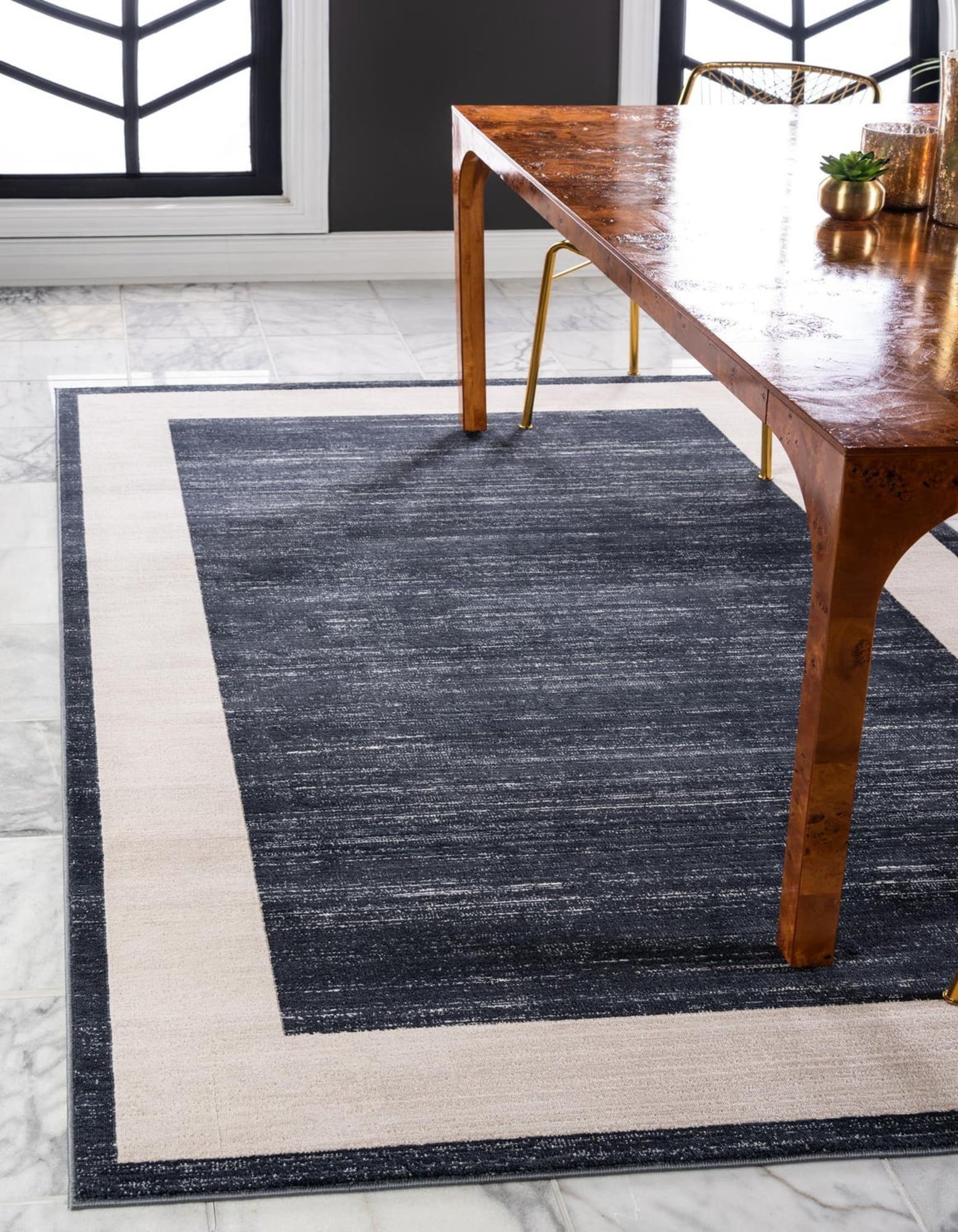 Unique Loom 3186881 Jill Zarin Uptown 2 x 3 (ft) Loomed Polypropylene Navy Blue Rectangular Indoor Coastal Area rug