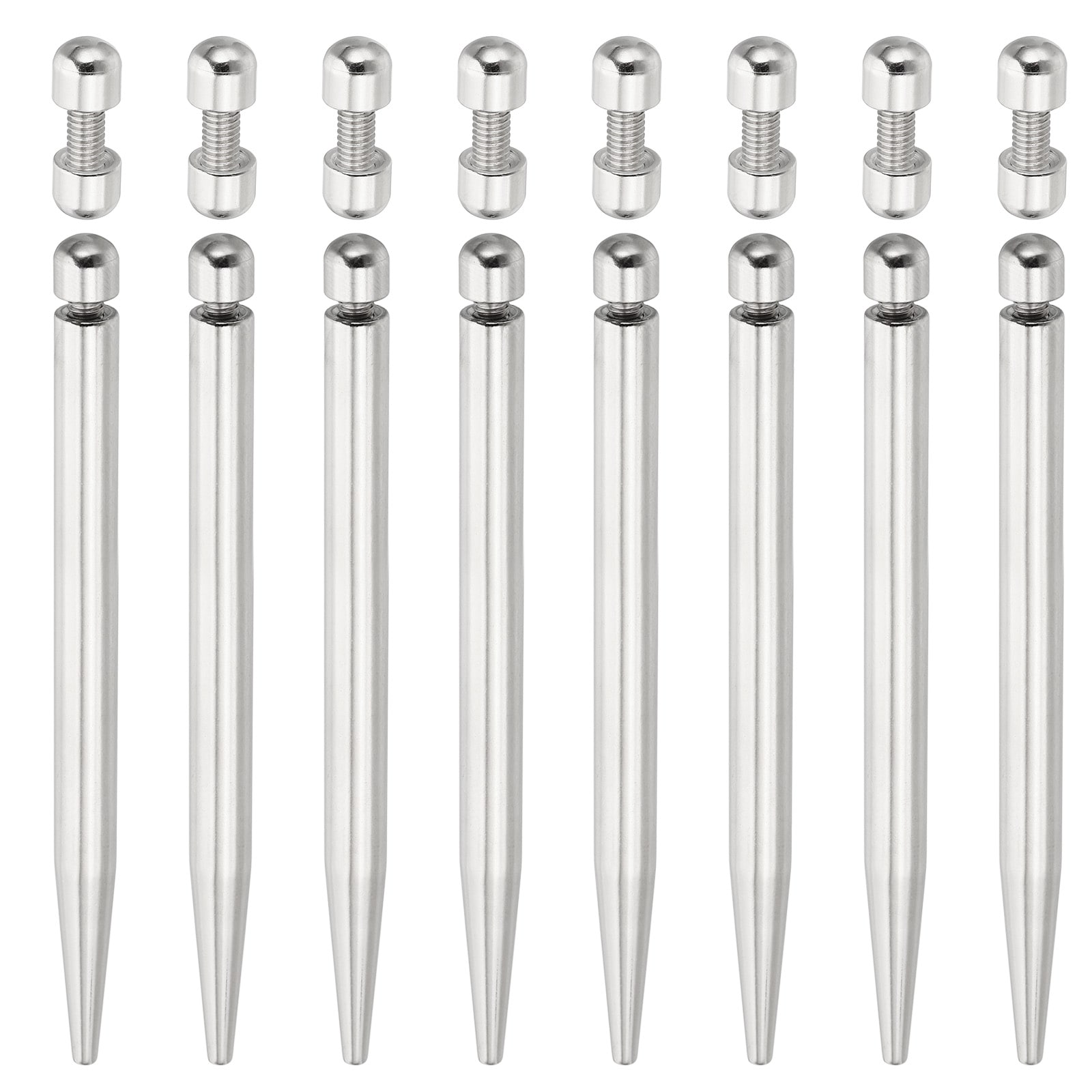 PATIKIL 2/7 x 4 inch Sign Standoff Screws 4 Sets Stainless Steel Standoff Mounting Hardware Advertising Glass Nail for Hanging Acrylic Picture Frame Acrylic Panel Silver