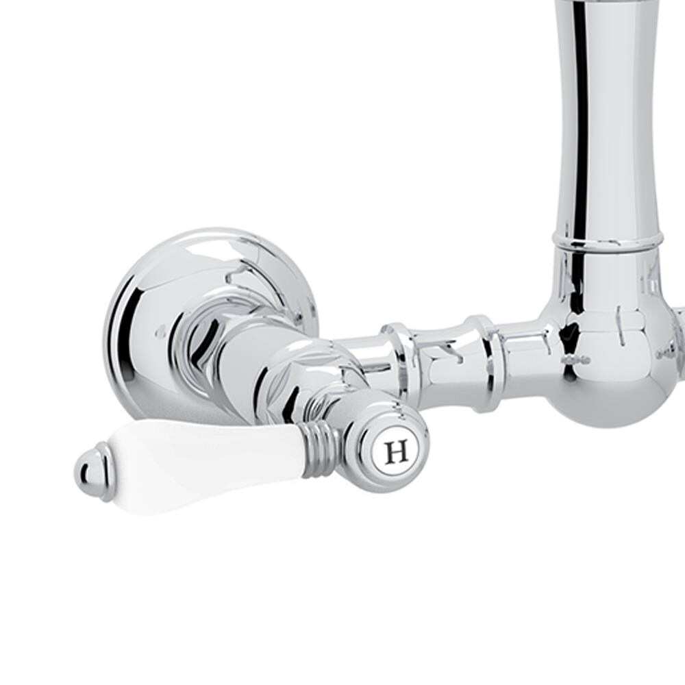 Rohl Country Kitchen Polished Chrome Double Handle Wall Mount Bridge   08869116 