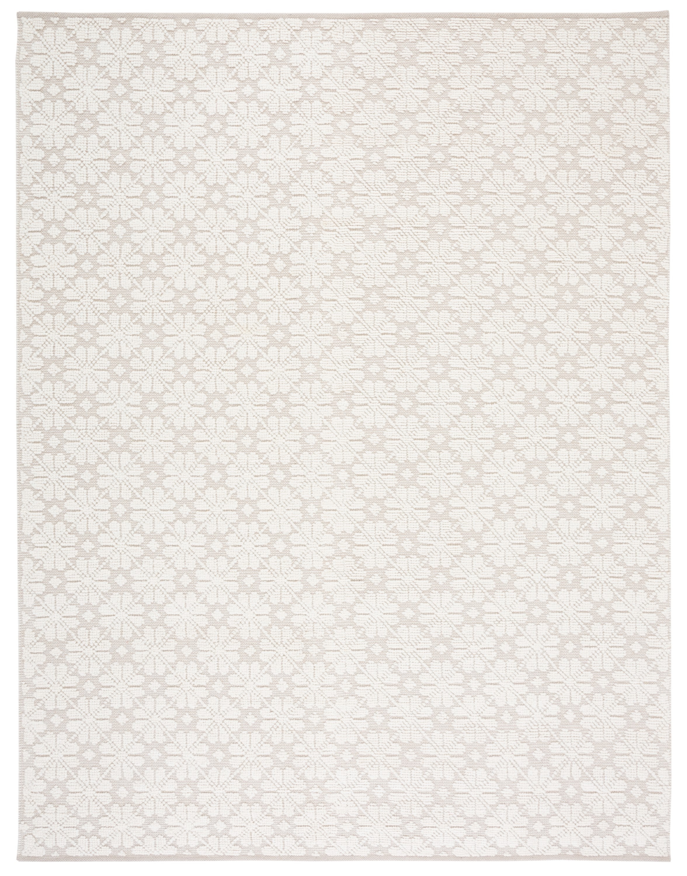 Ivory Hand-Woven Wool and Cotton 8' x 10' Area Rug