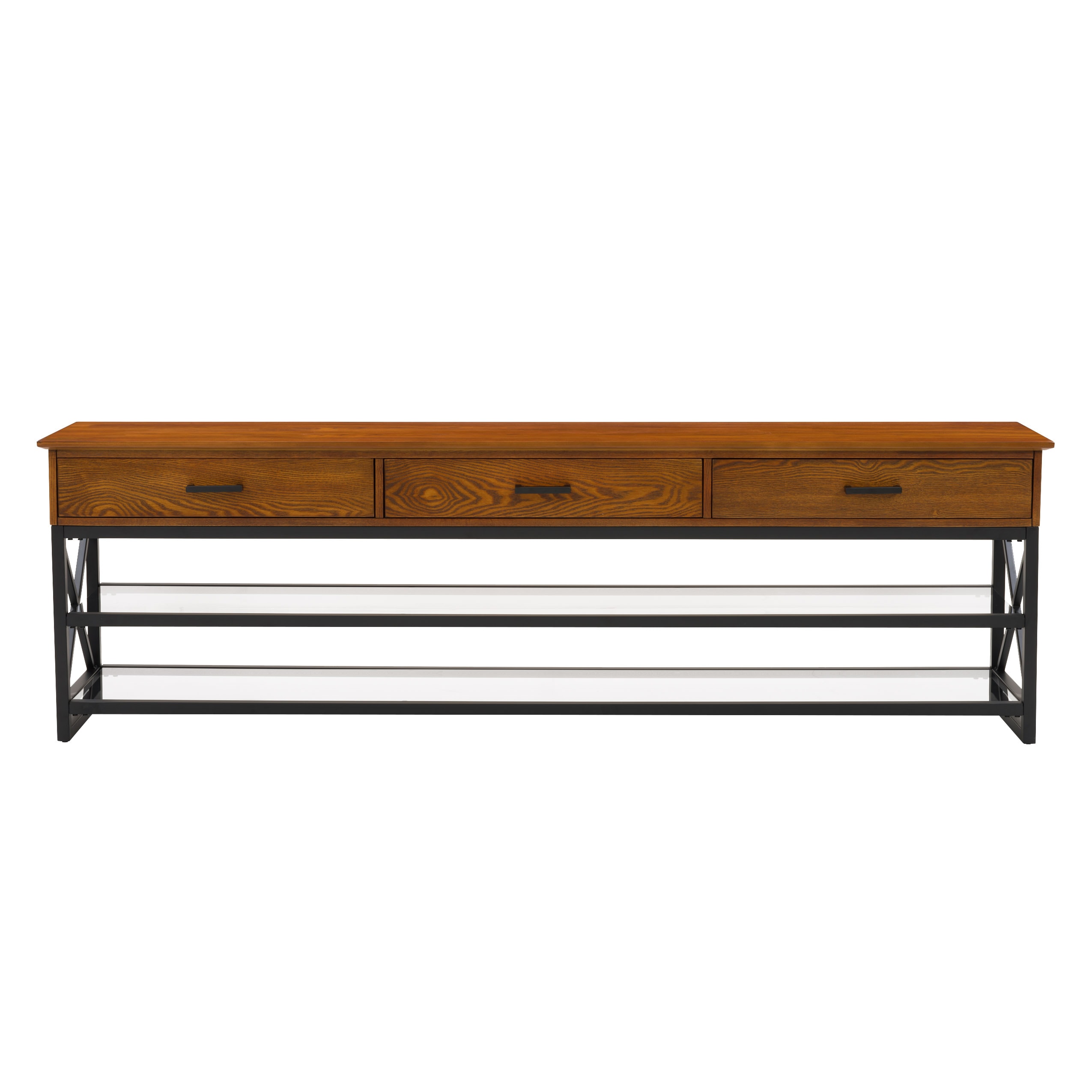 CorLiving LDH-111-B Houston Transitional Cherry Brown TV stand ( Accommodates TVs more than 70-in )
