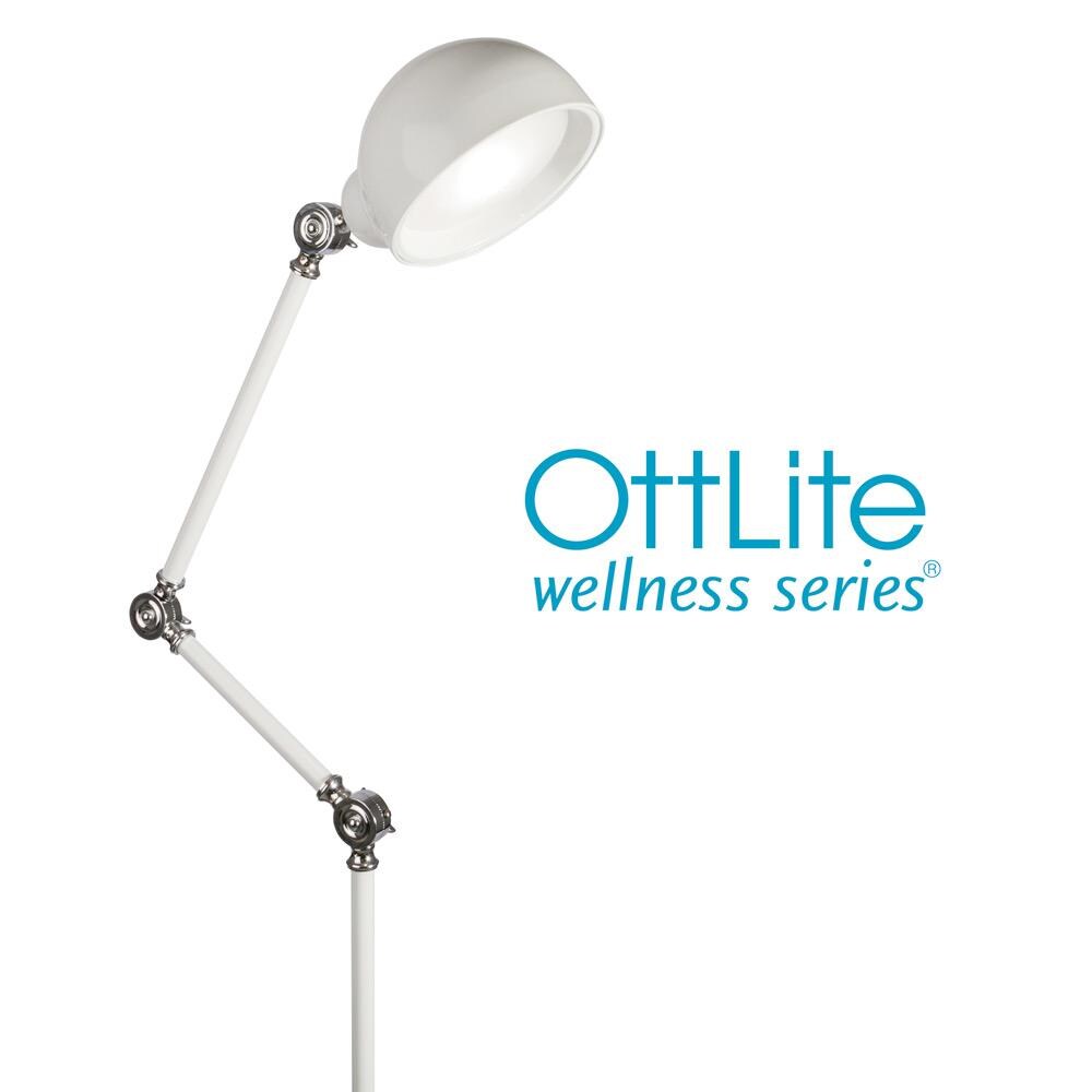 OttLite LED Floor Lamp 20.5-in Adjustable White Touch Desk Lamp with Metal  Shade in the Desk Lamps department at Lowes.com