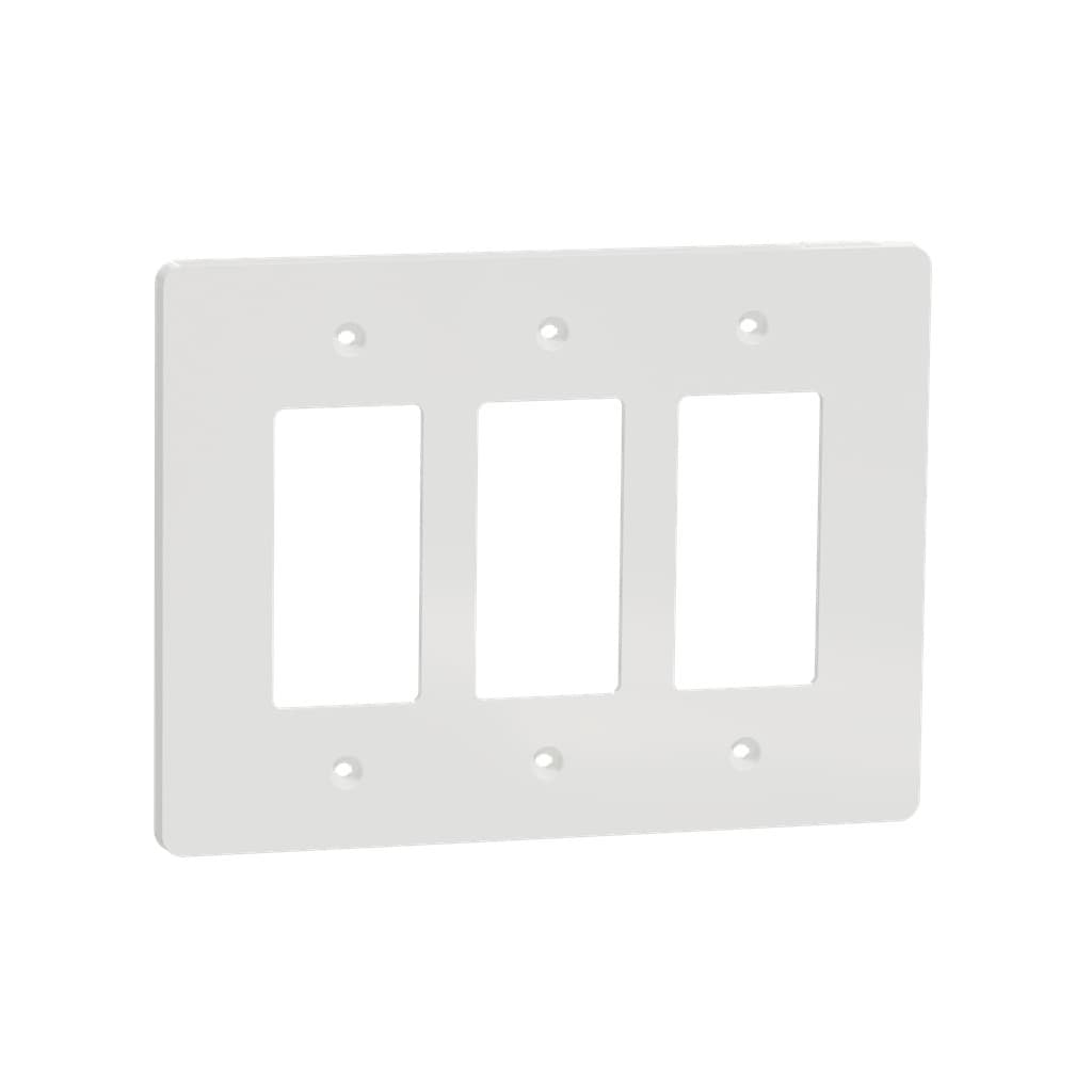 Square D SQWS141003WH X Series 3 -Gang Midsize Size Matte White Polycarbonate Indoor Decorator Wall Plate