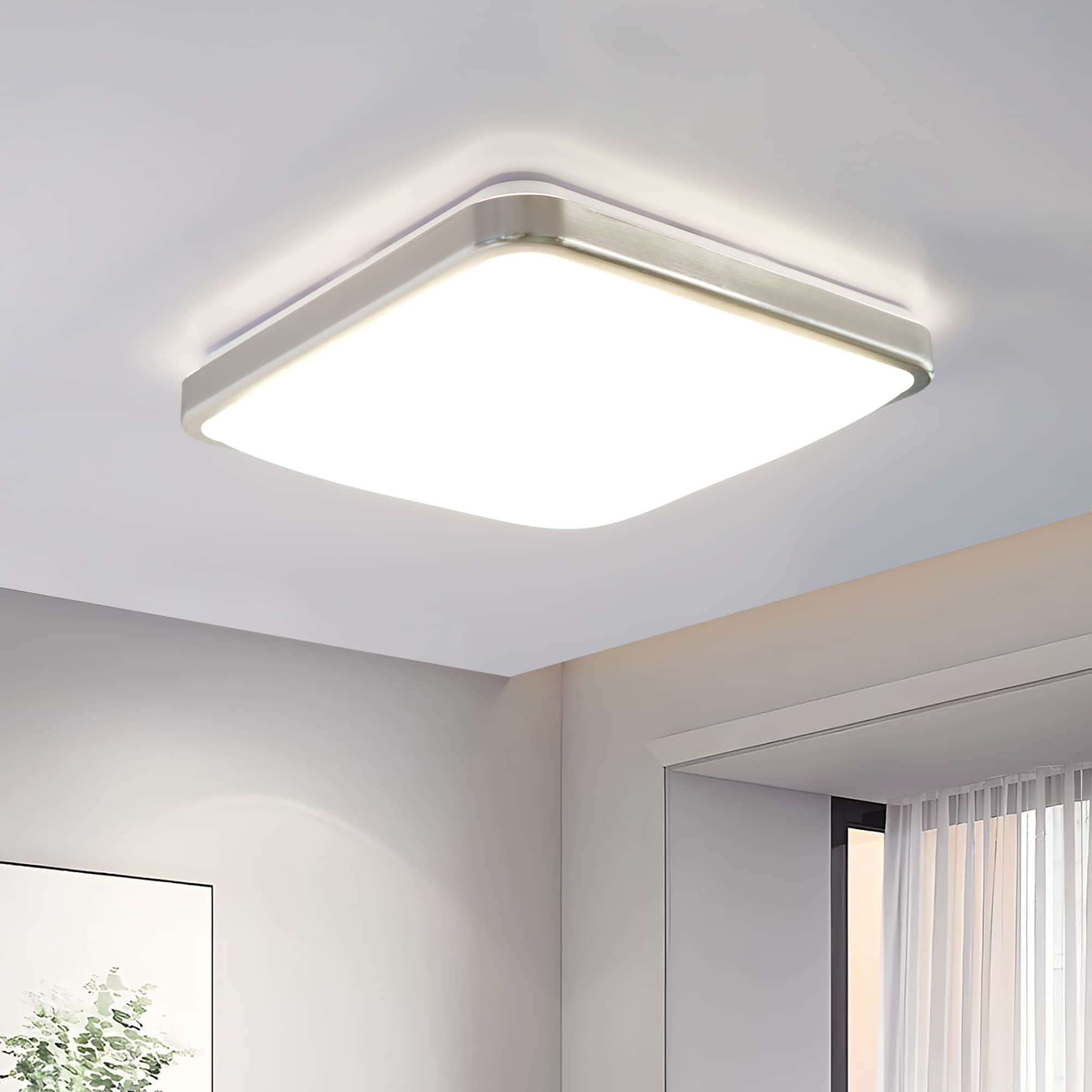 Lucere FM051424D-LW Flush Mount Light 1 -Light 14-in Nickel Integrated LED Flush Mount Light
