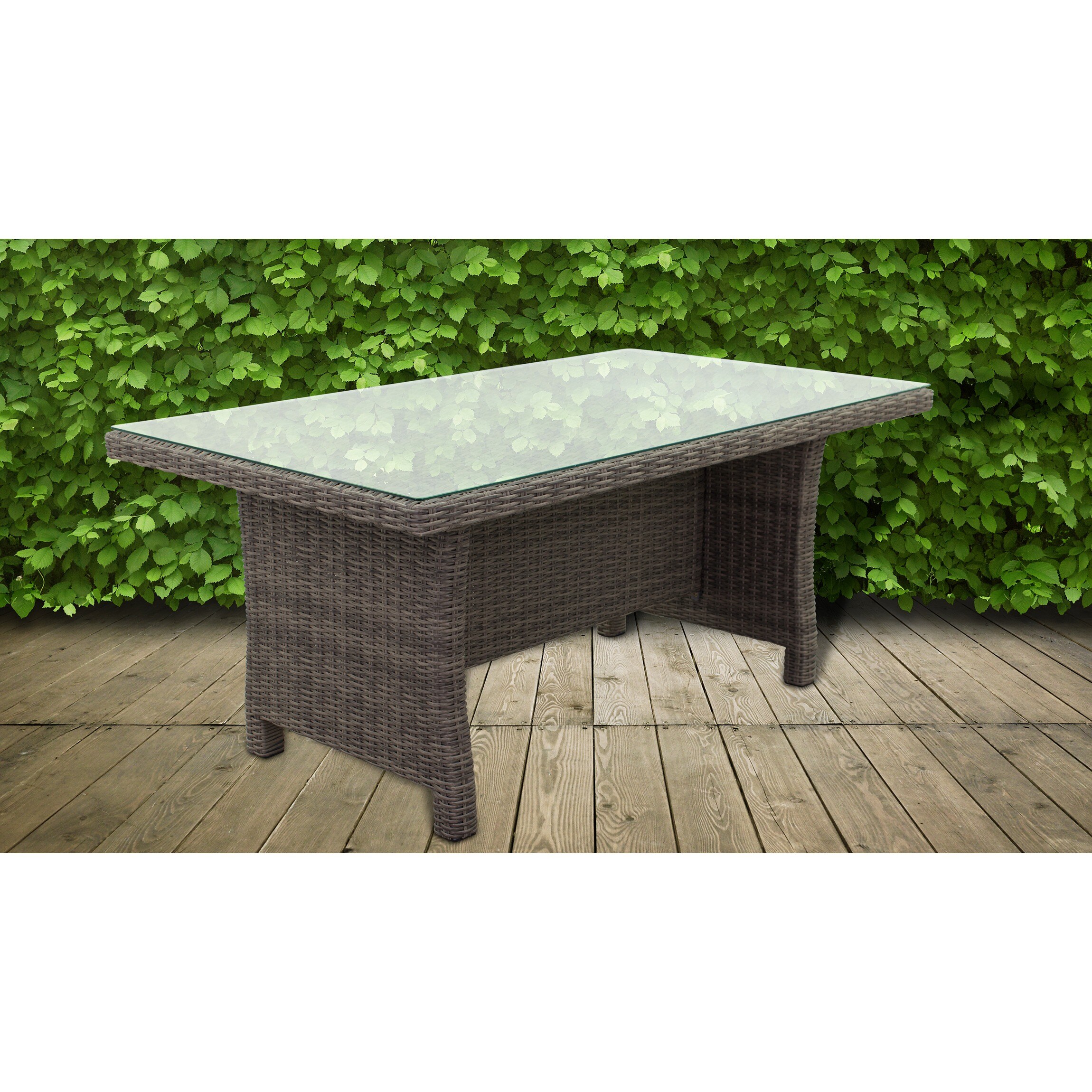 Courtyard Casual 5259 Capri Rectangle Wicker Outdoor Dining Table 31.5-in W x 57.09-in L